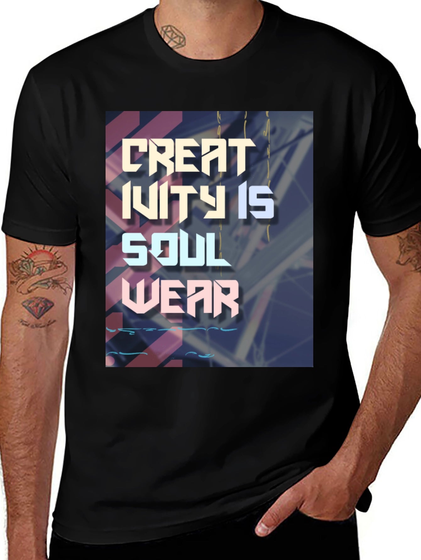 Creativity Is Soul Wear Black Graphic T-Shirt