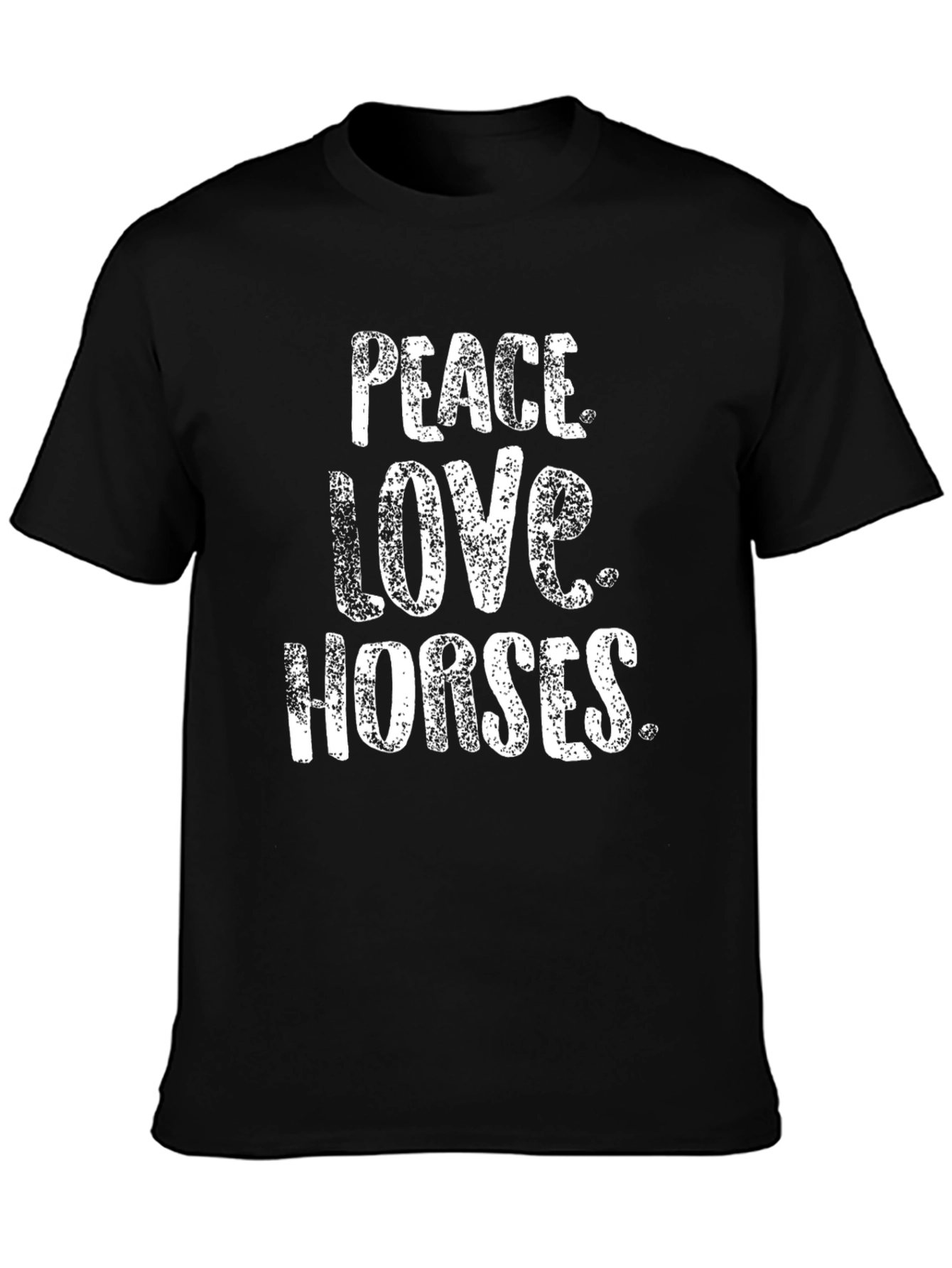 Peace Love Horses T-Shirt - Black Cotton Tee