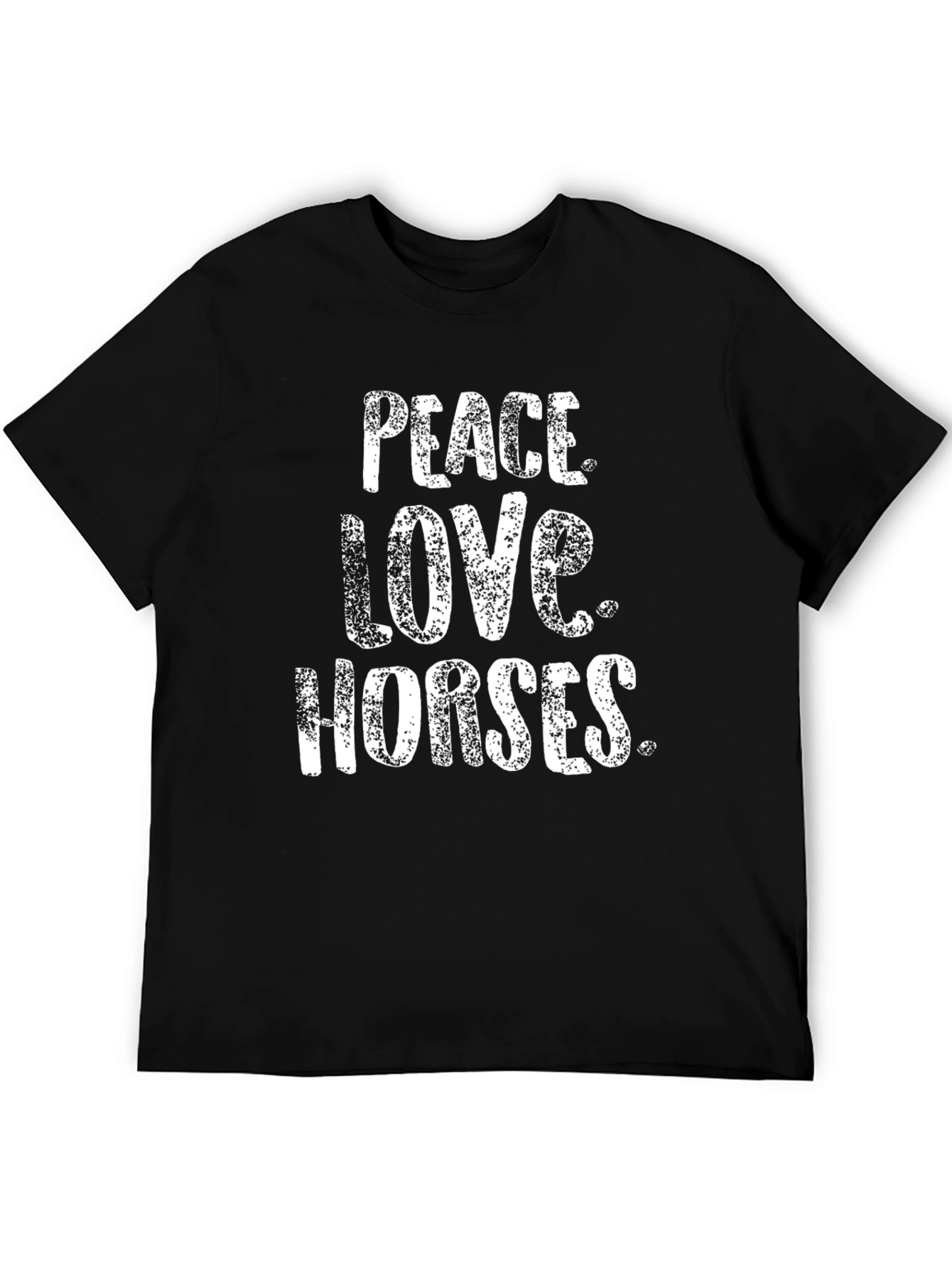 Peace Love Horses T-Shirt - Black Cotton Tee