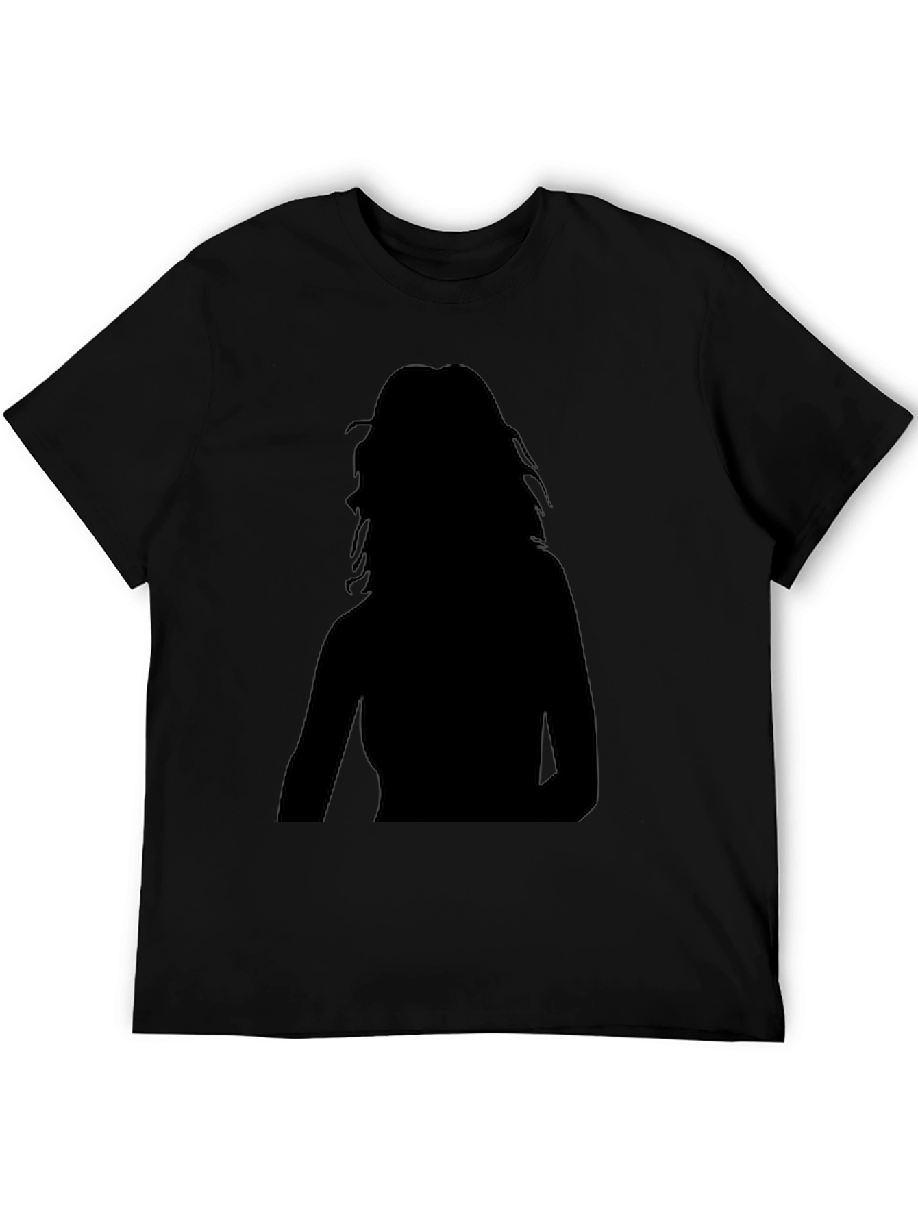 Mens Black T-Shirt with Silhouette Design