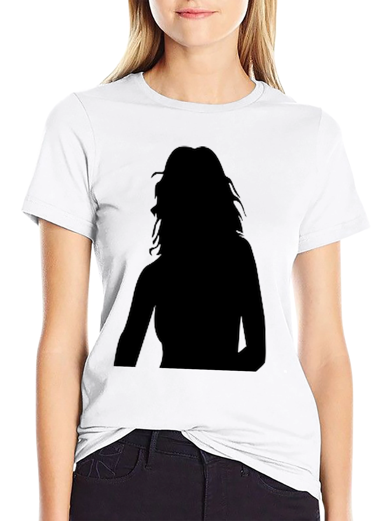 Mens Black T-Shirt with Silhouette Design