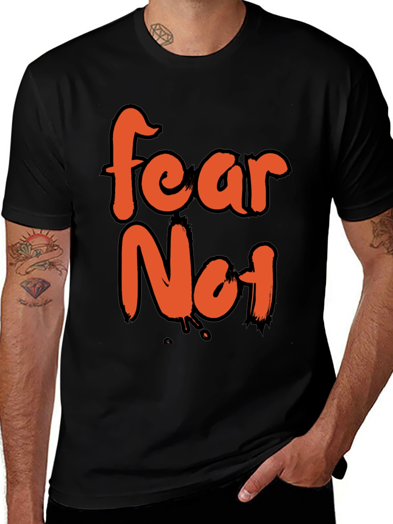 Fear Not Graphic Tee - Mens Casual Black T-Shirt