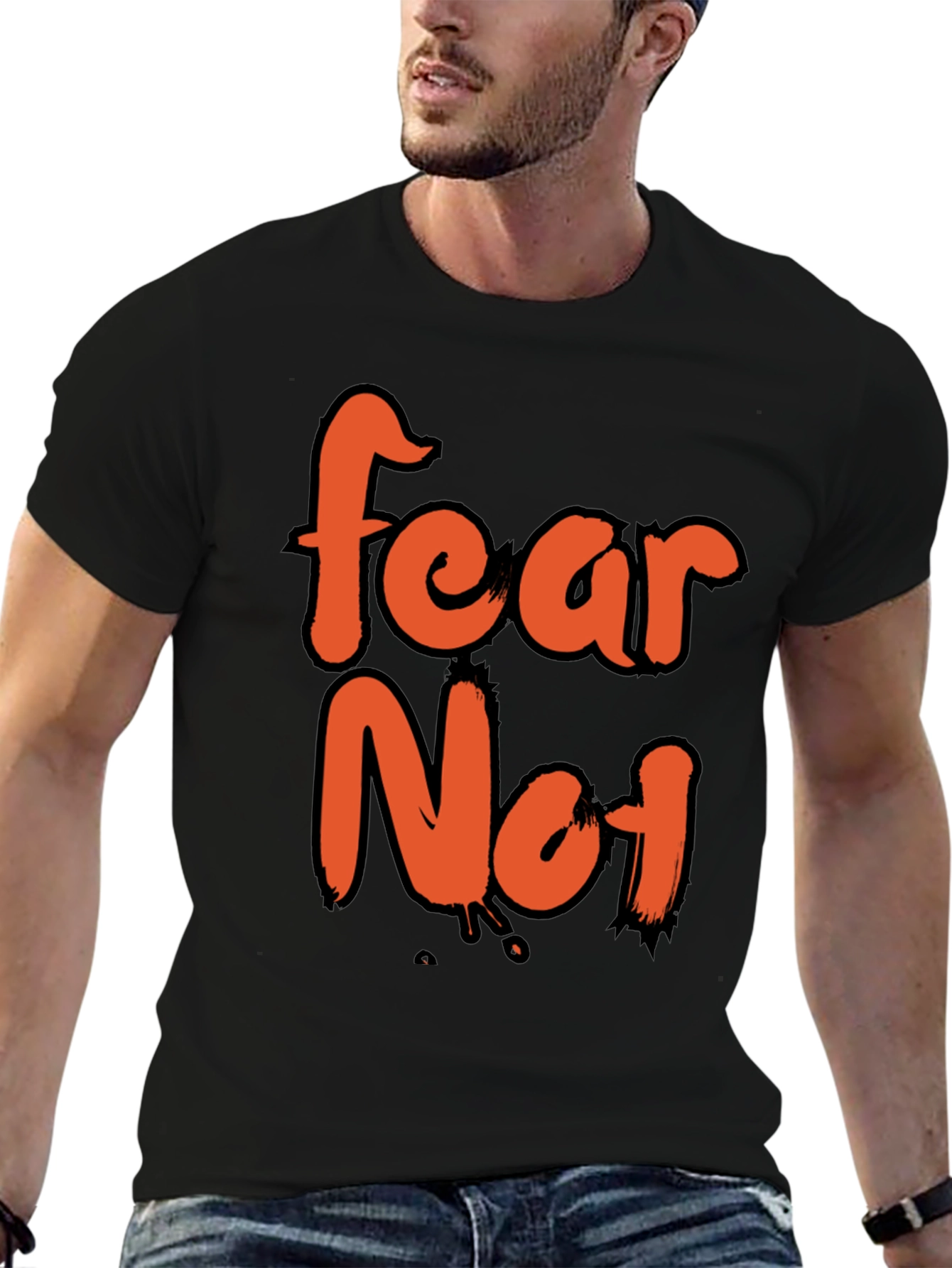Fear Not Graphic Tee - Mens Casual Black T-Shirt