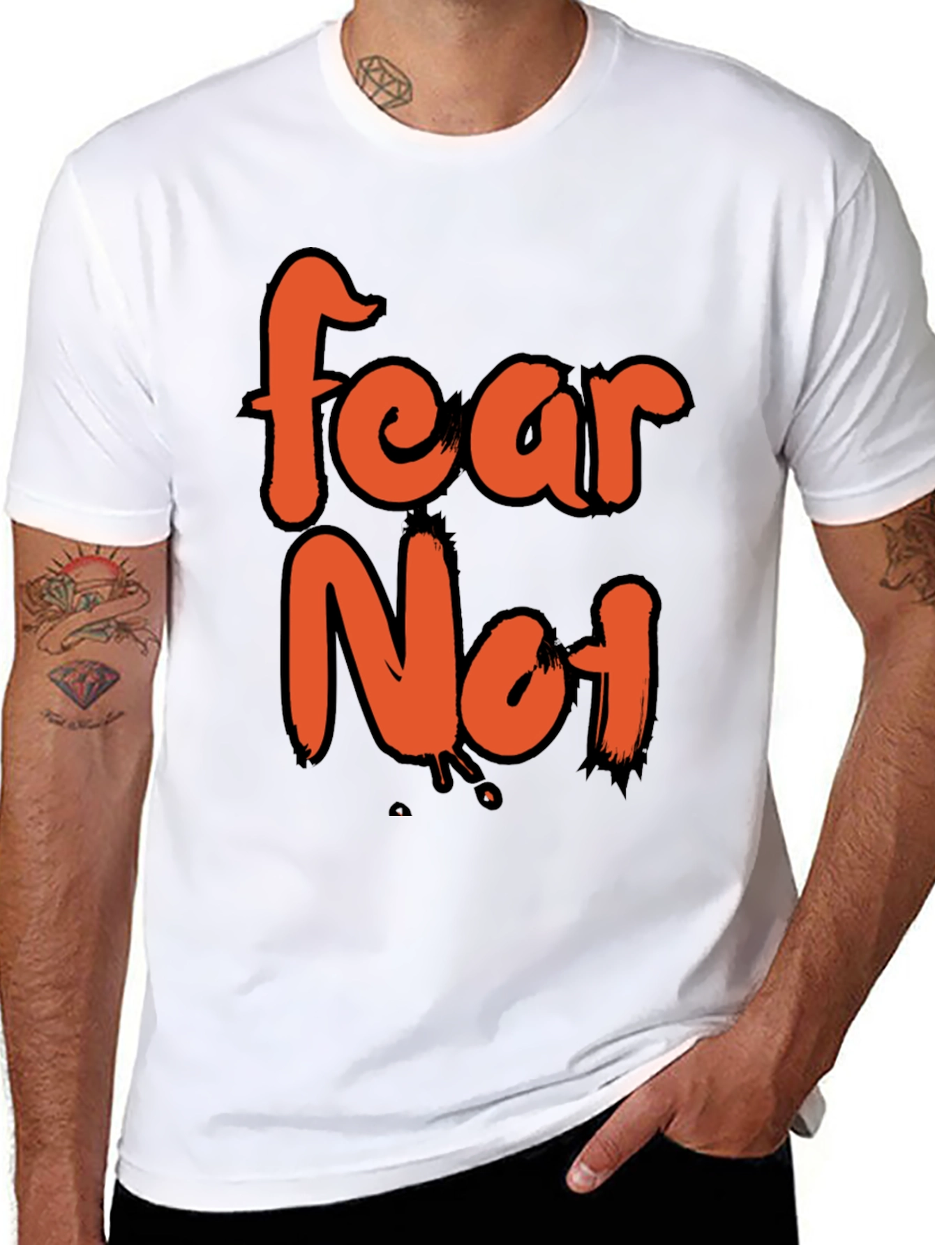 Fear Not Graphic Tee - Mens Casual Black T-Shirt