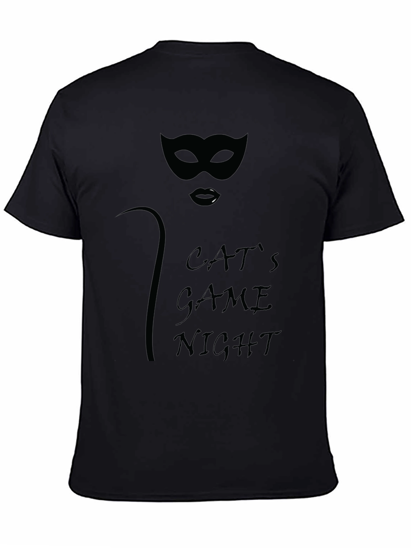 Cats Game Night Graphic Tee - Sleek Black T-Shirt