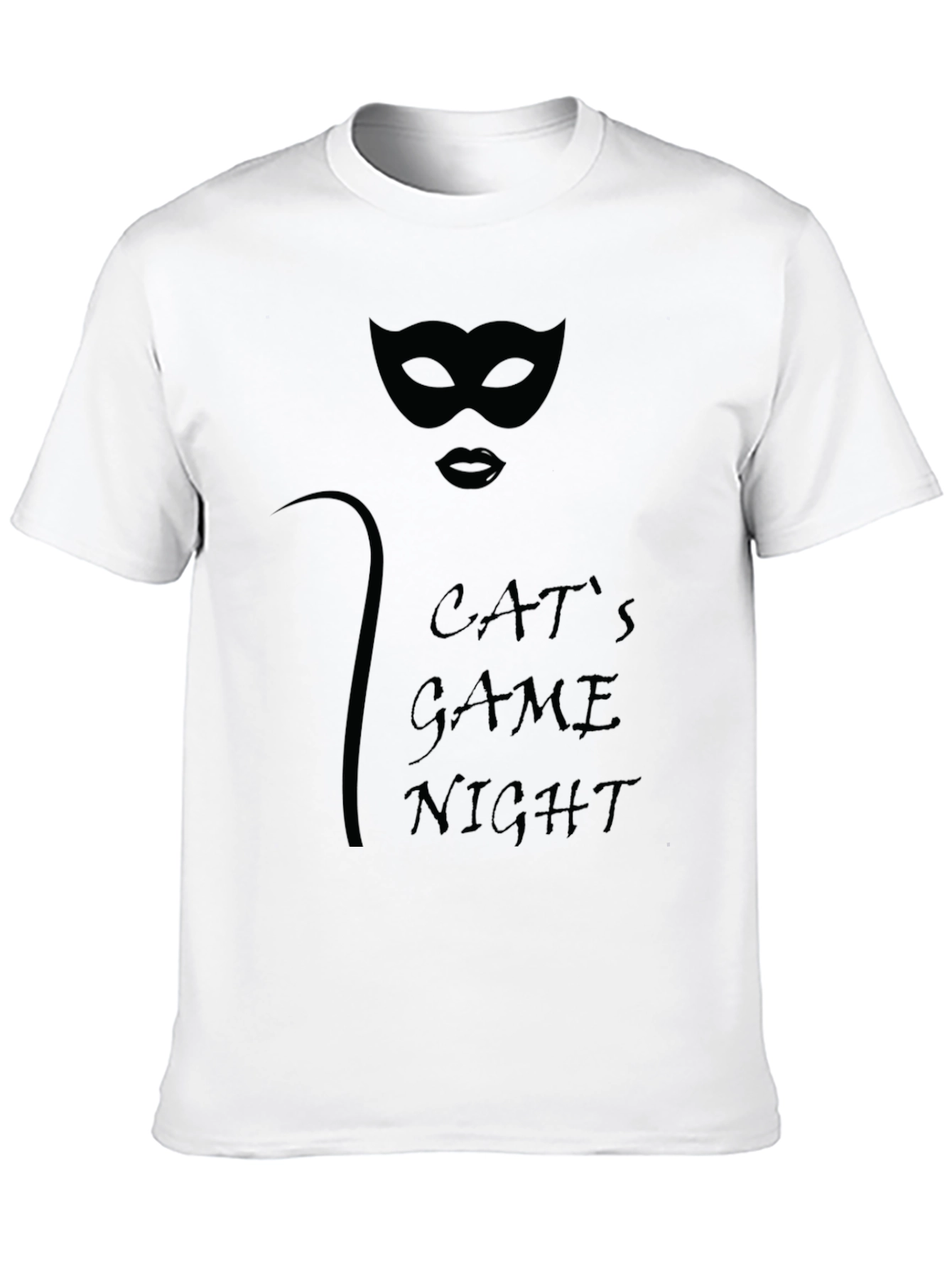 Cats Game Night Graphic Tee - Sleek Black T-Shirt