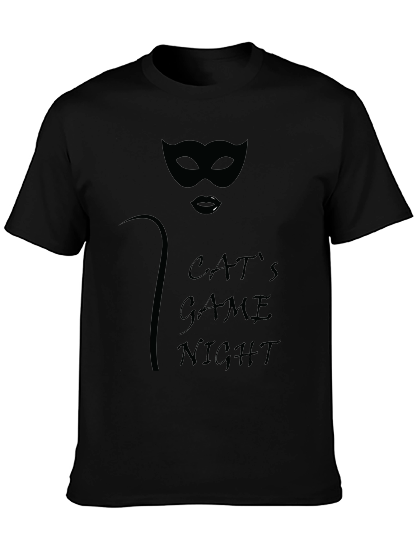 Cats Game Night Graphic Tee - Sleek Black T-Shirt