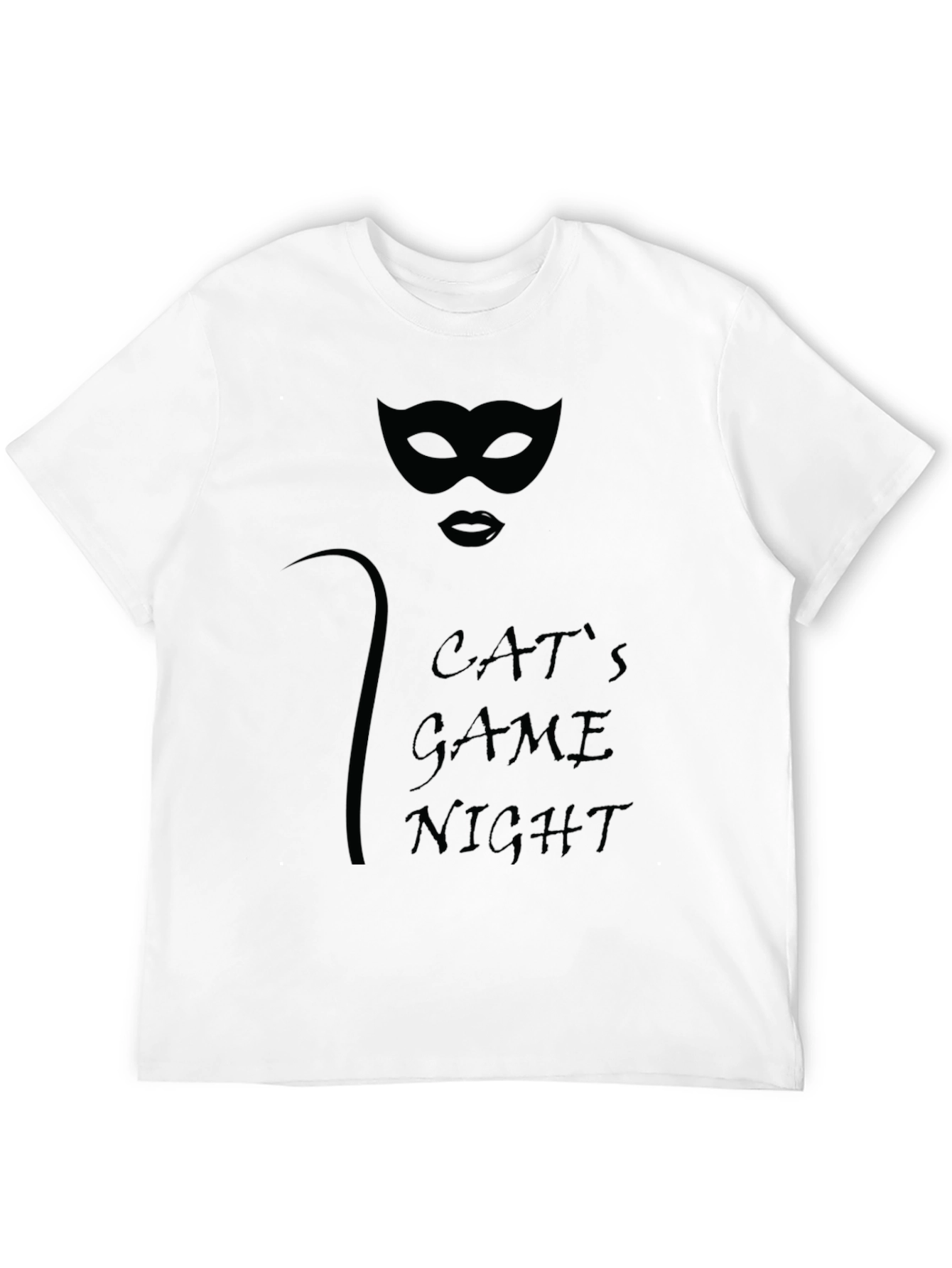Cats Game Night Graphic Tee - Sleek Black T-Shirt