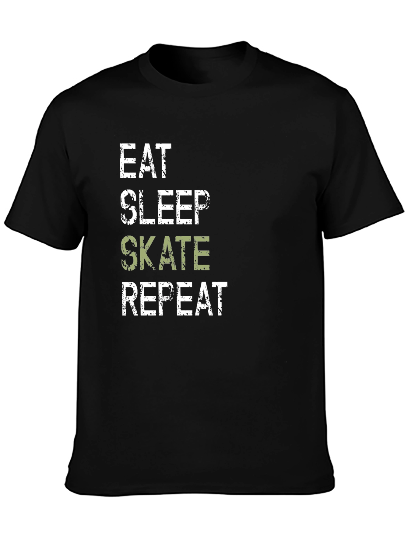 Eat Sleep Skate Repeat Black Graphic Tee