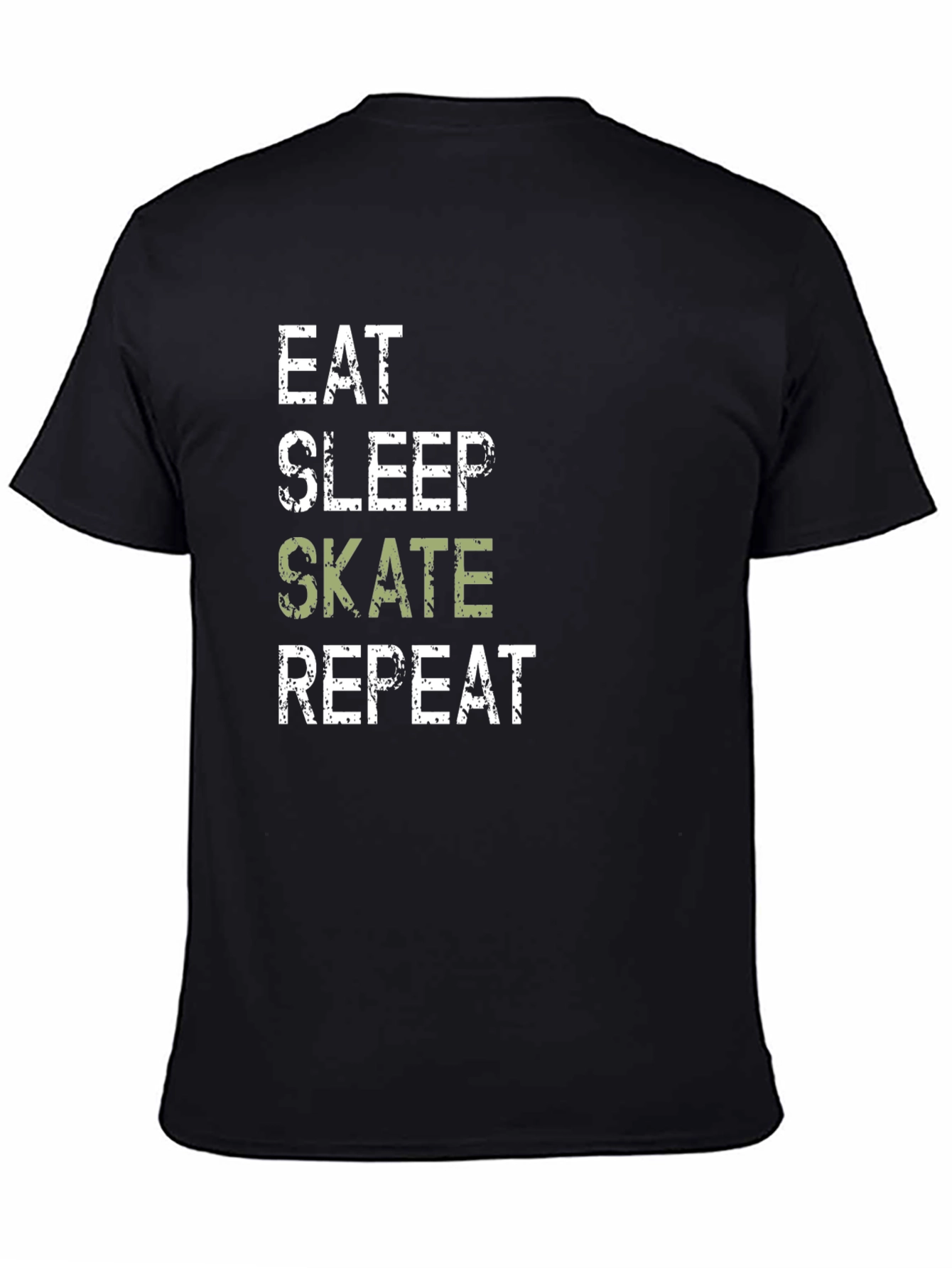 Eat Sleep Skate Repeat Black Graphic Tee