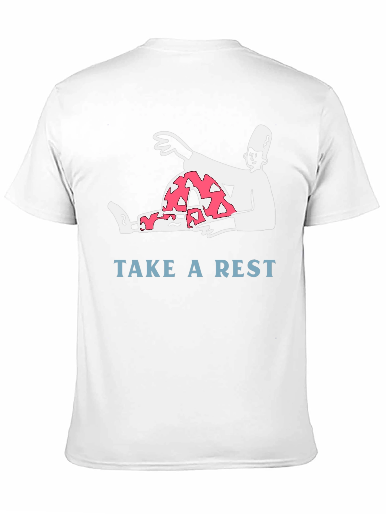 Relaxed Cartoon Graphic Tee - Take a Rest T-Shirt