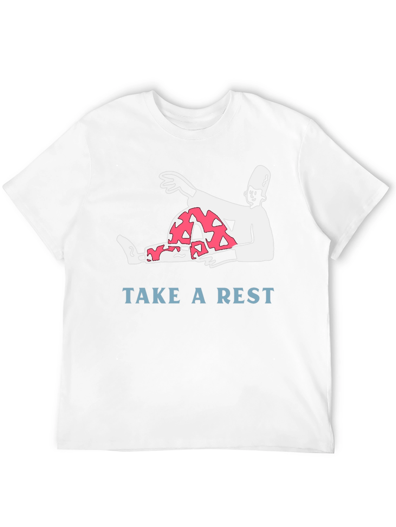 Relaxed Cartoon Graphic Tee - Take a Rest T-Shirt