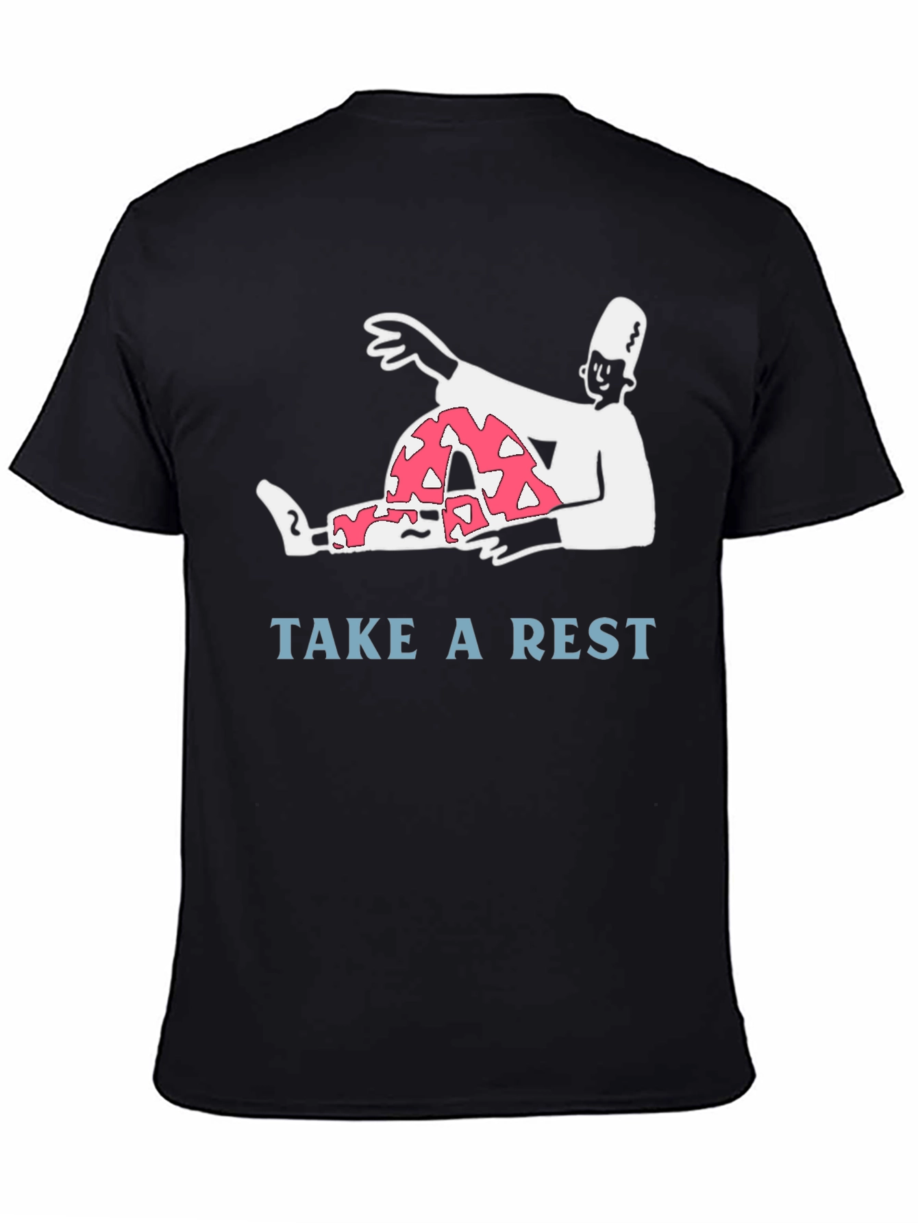 Relaxed Cartoon Graphic Tee - Take a Rest T-Shirt