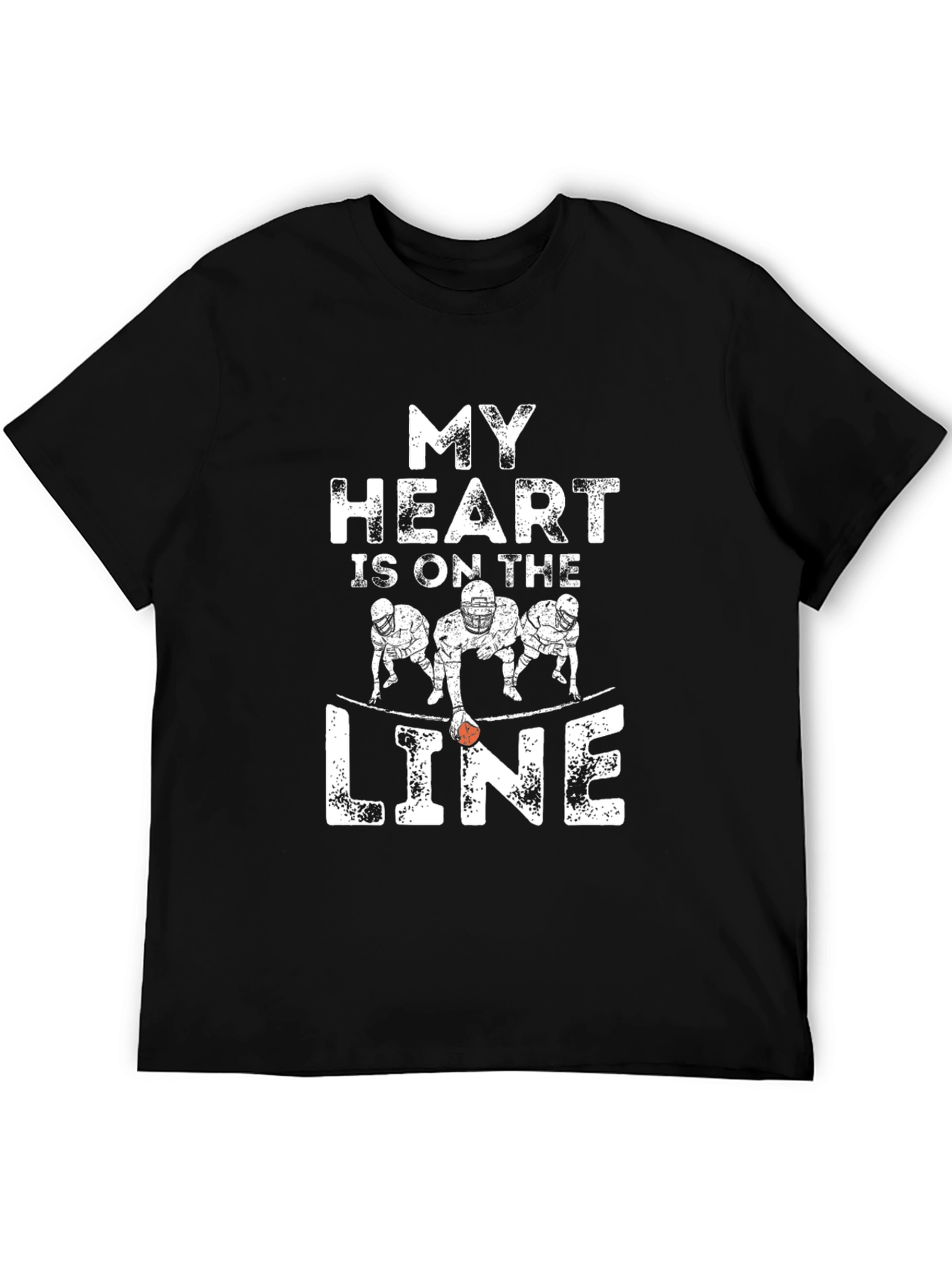My Heart Is On The Line Football T-Shirt