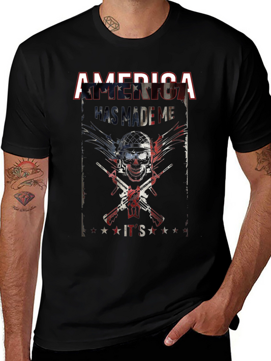 America Made Me Skull Graphic T-Shirt