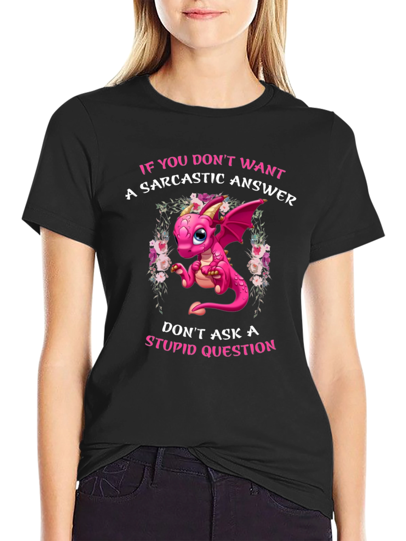 Sarcastic Dragon Graphic Tee - Novelty Humor T-Shirt