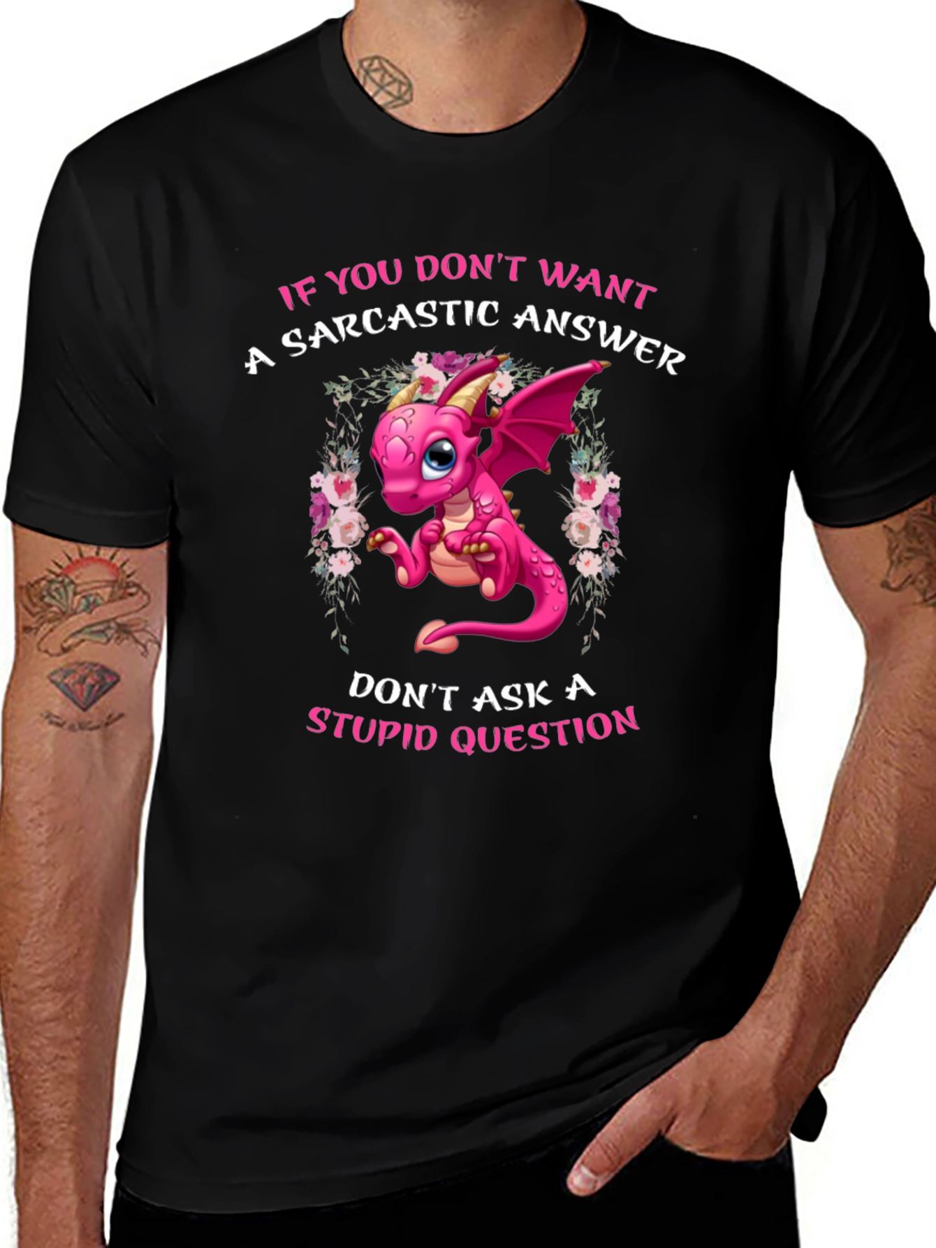 Sarcastic Dragon Graphic Tee - Novelty Humor T-Shirt