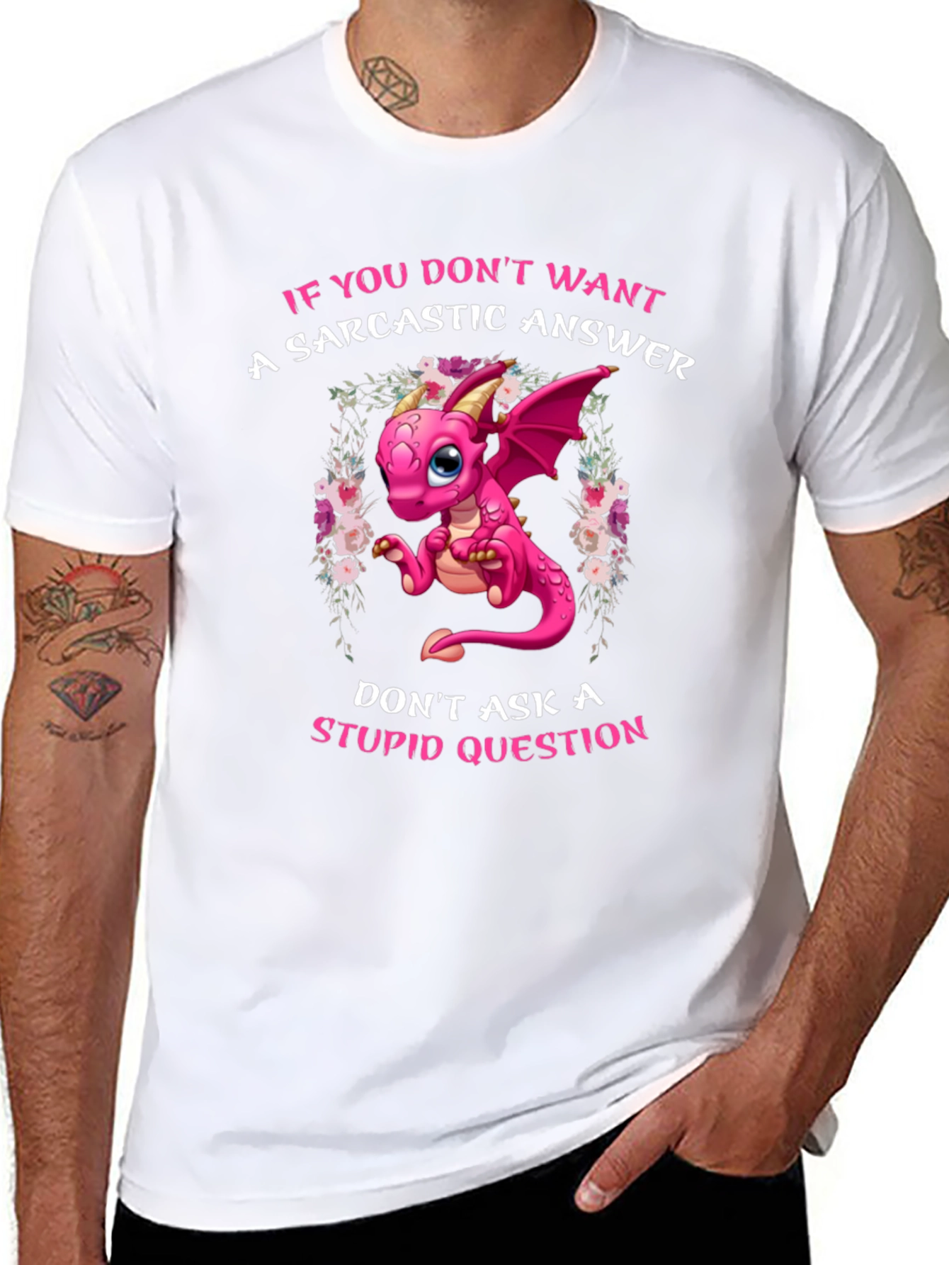 Sarcastic Dragon Graphic Tee - Novelty Humor T-Shirt