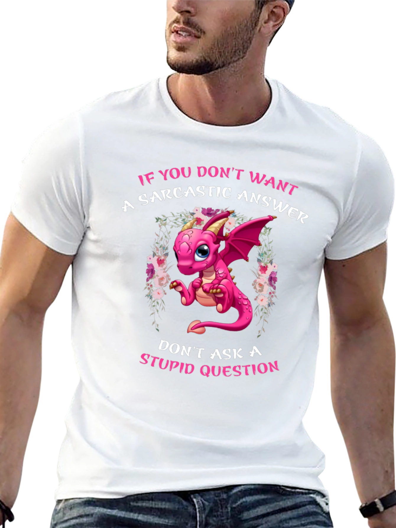 Sarcastic Dragon Graphic Tee - Novelty Humor T-Shirt