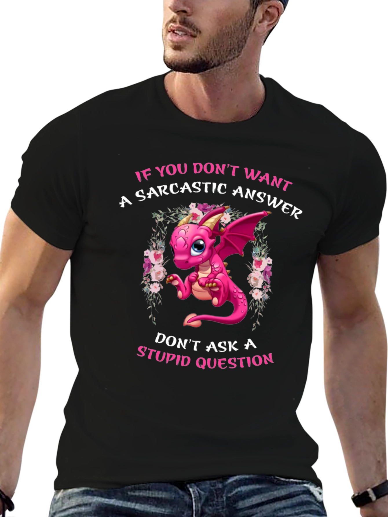 Sarcastic Dragon Graphic Tee - Novelty Humor T-Shirt