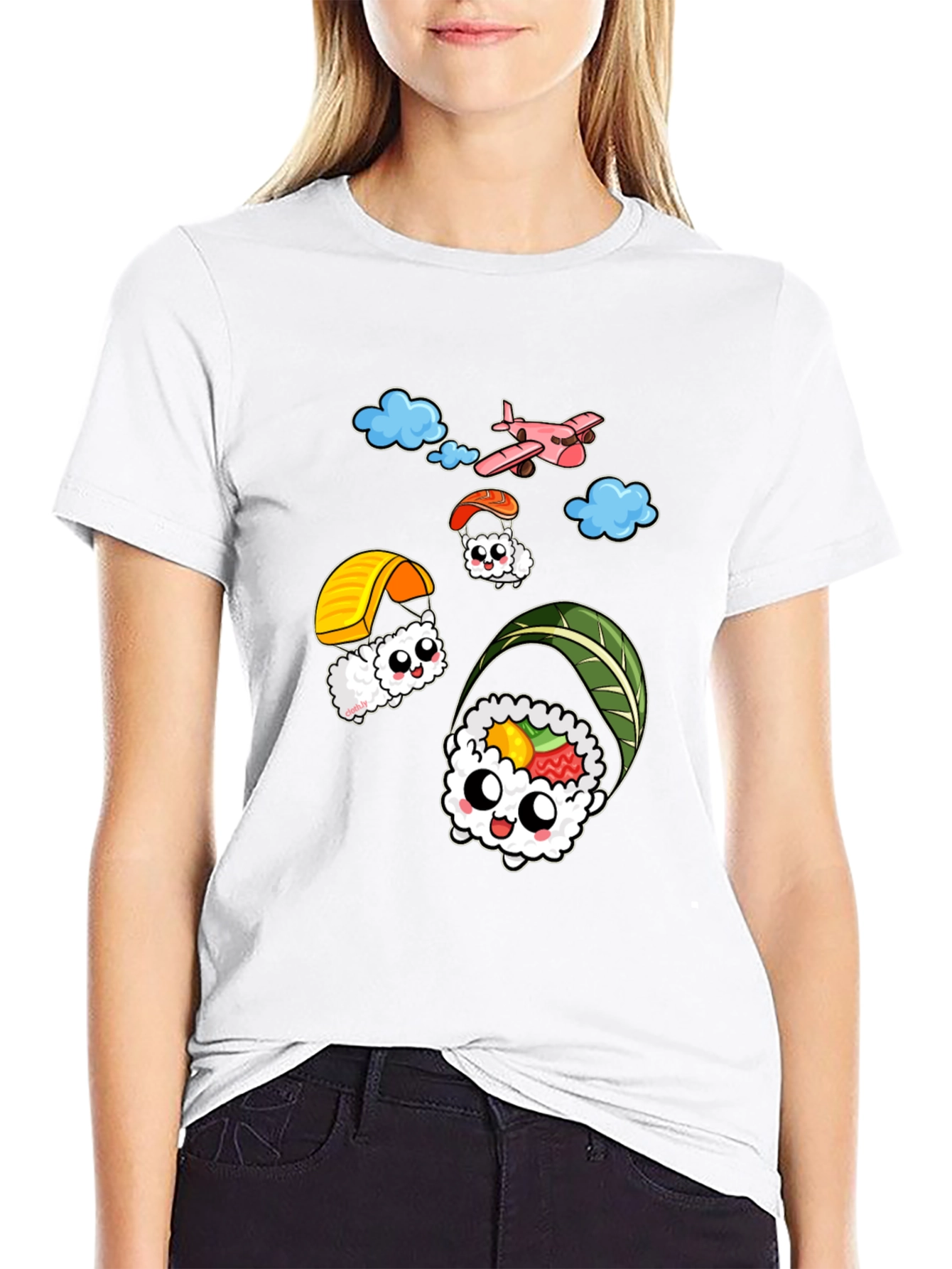 Sushi Parachute T-Shirt - Fun Foodie Tee