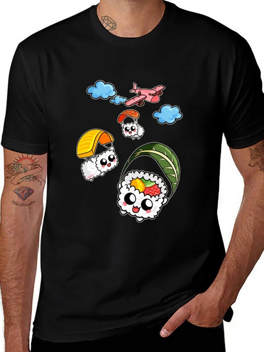 Sushi Parachute T-Shirt - Fun Foodie Tee