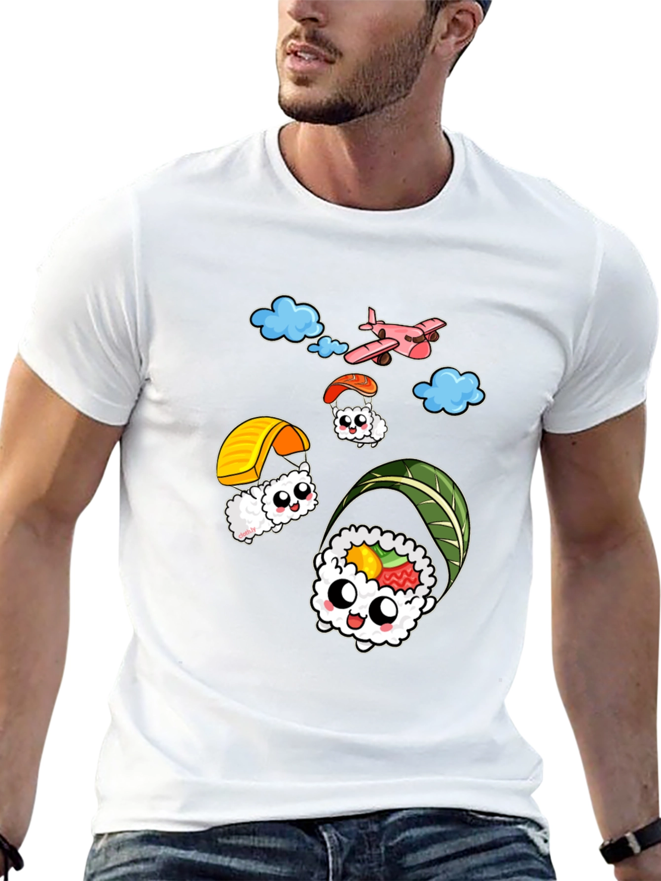 Sushi Parachute T-Shirt - Fun Foodie Tee