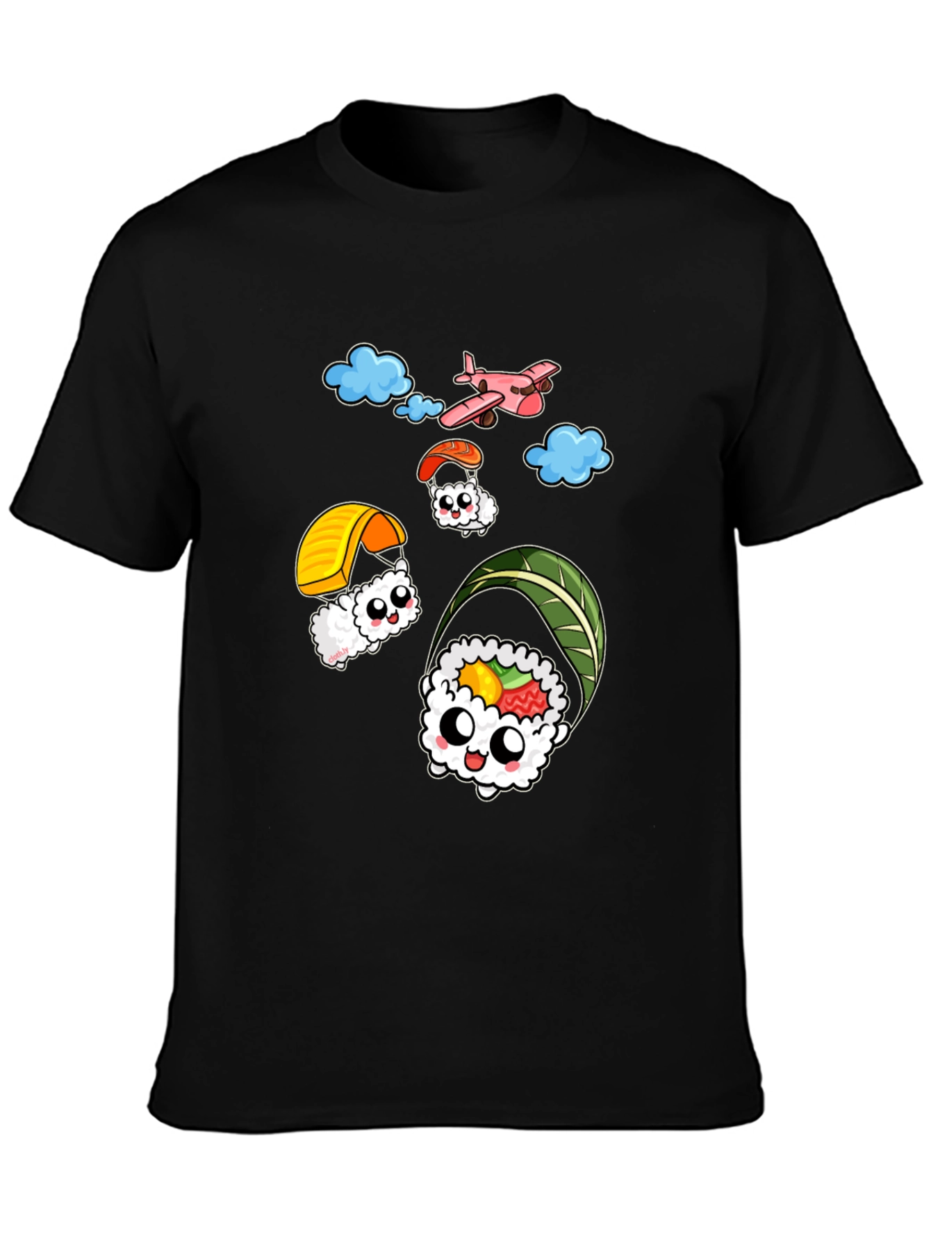 Sushi Parachute T-Shirt - Fun Foodie Tee