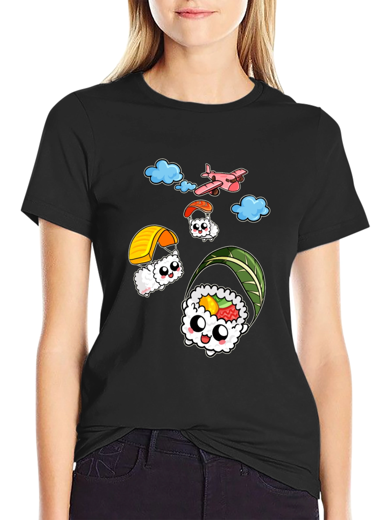 Sushi Parachute T-Shirt - Fun Foodie Tee