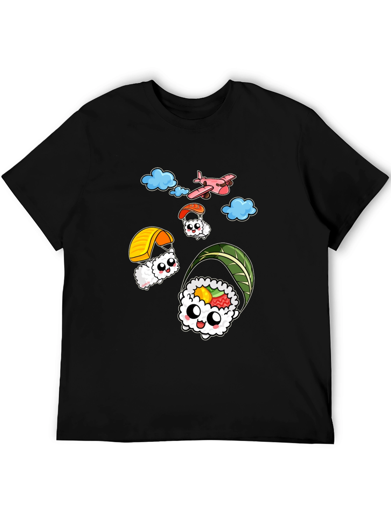 Sushi Parachute T-Shirt - Fun Foodie Tee