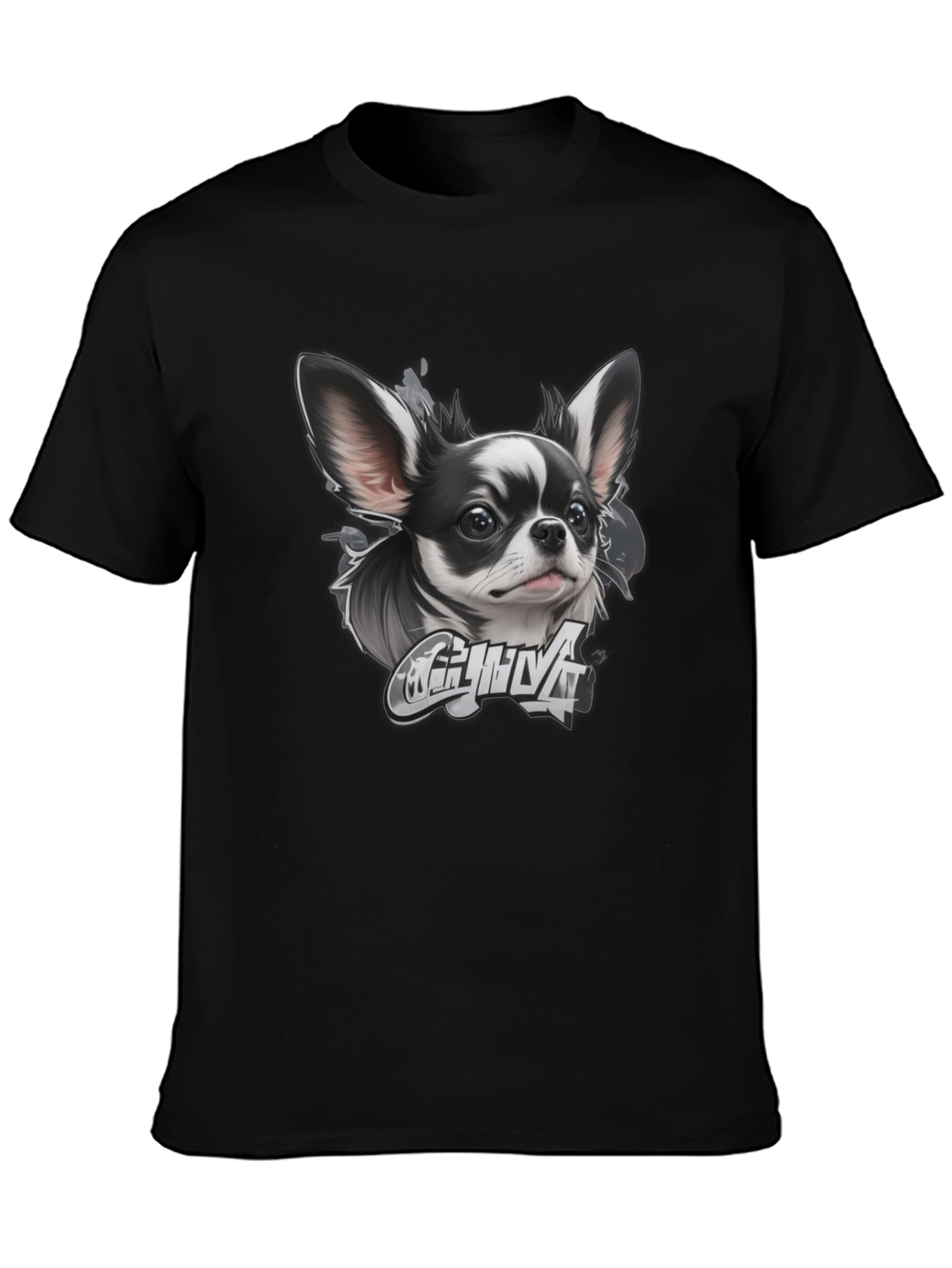 Chihuahua Dog Graphic T-Shirt - Black