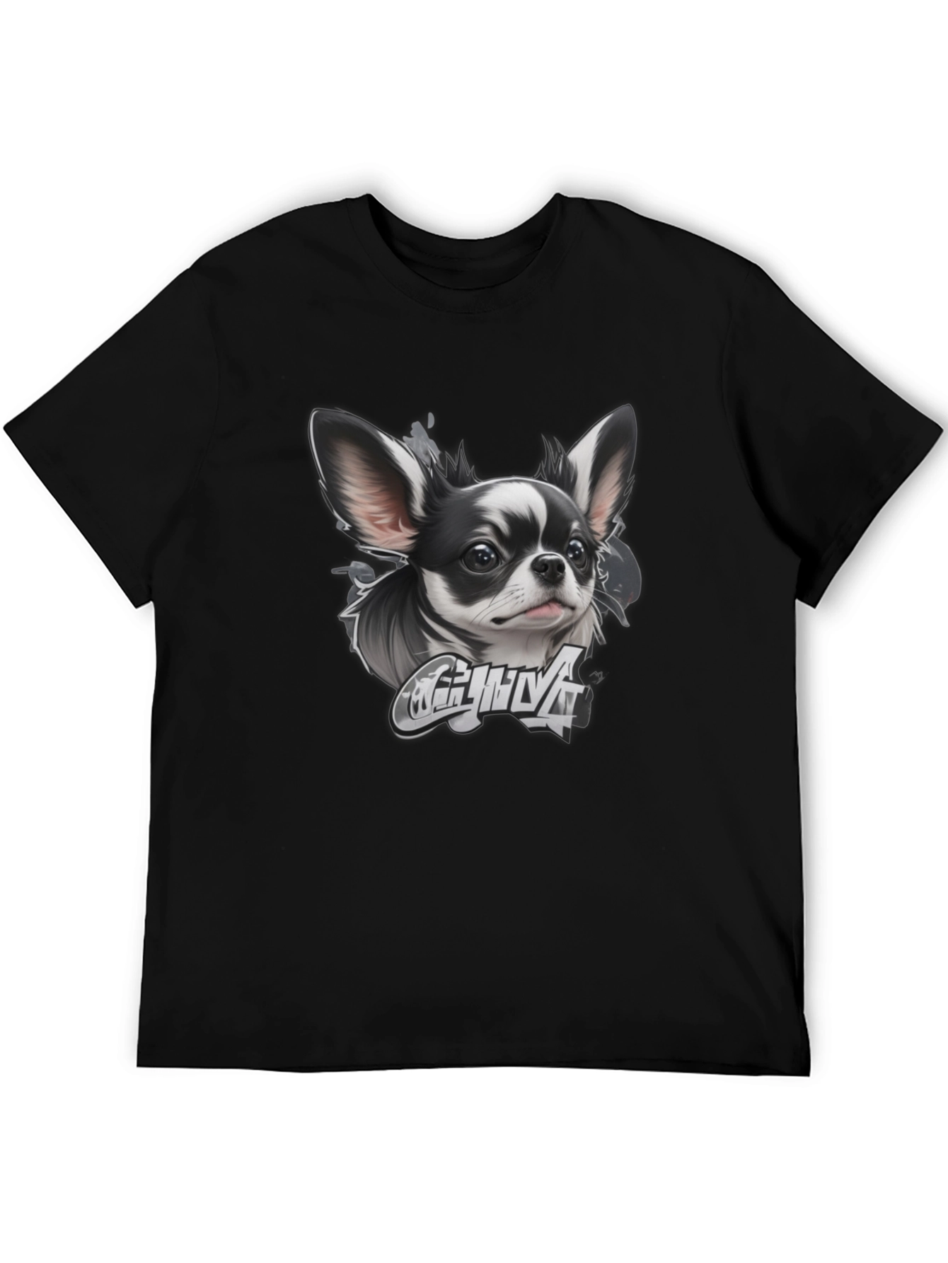 Chihuahua Dog Graphic T-Shirt - Black