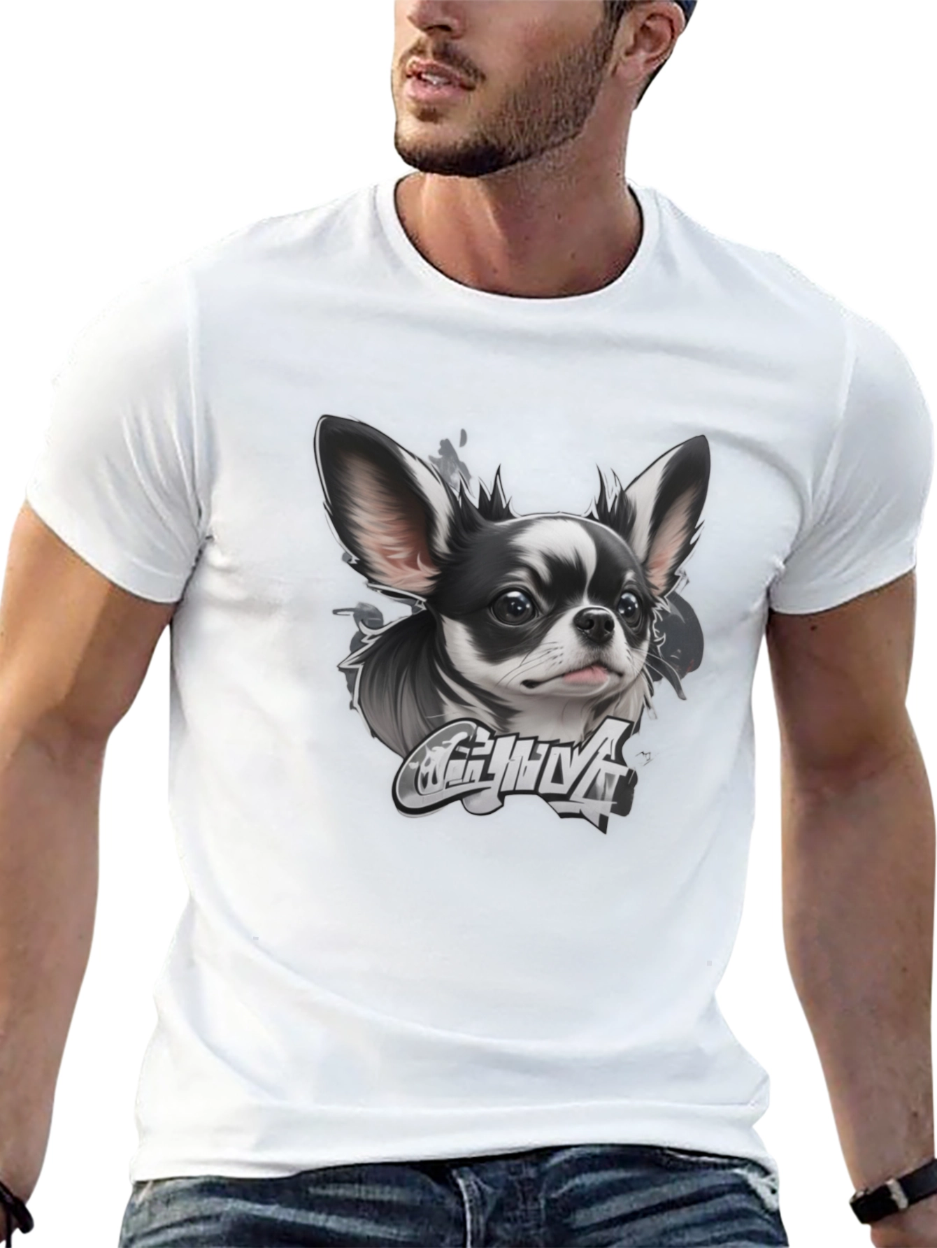 Chihuahua Dog Graphic T-Shirt - Black