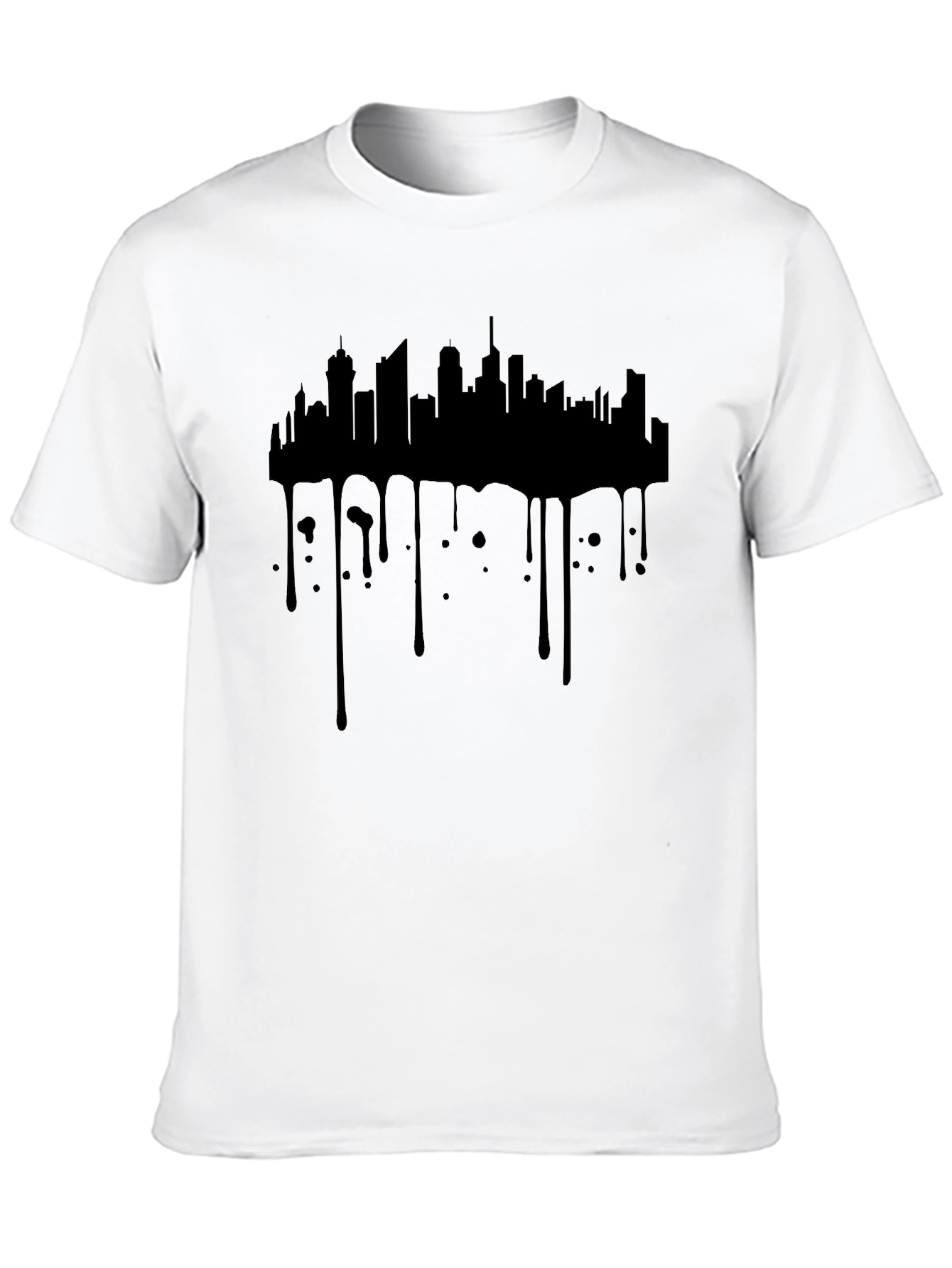 Dripping Skyline Graphic T-Shirt - Black