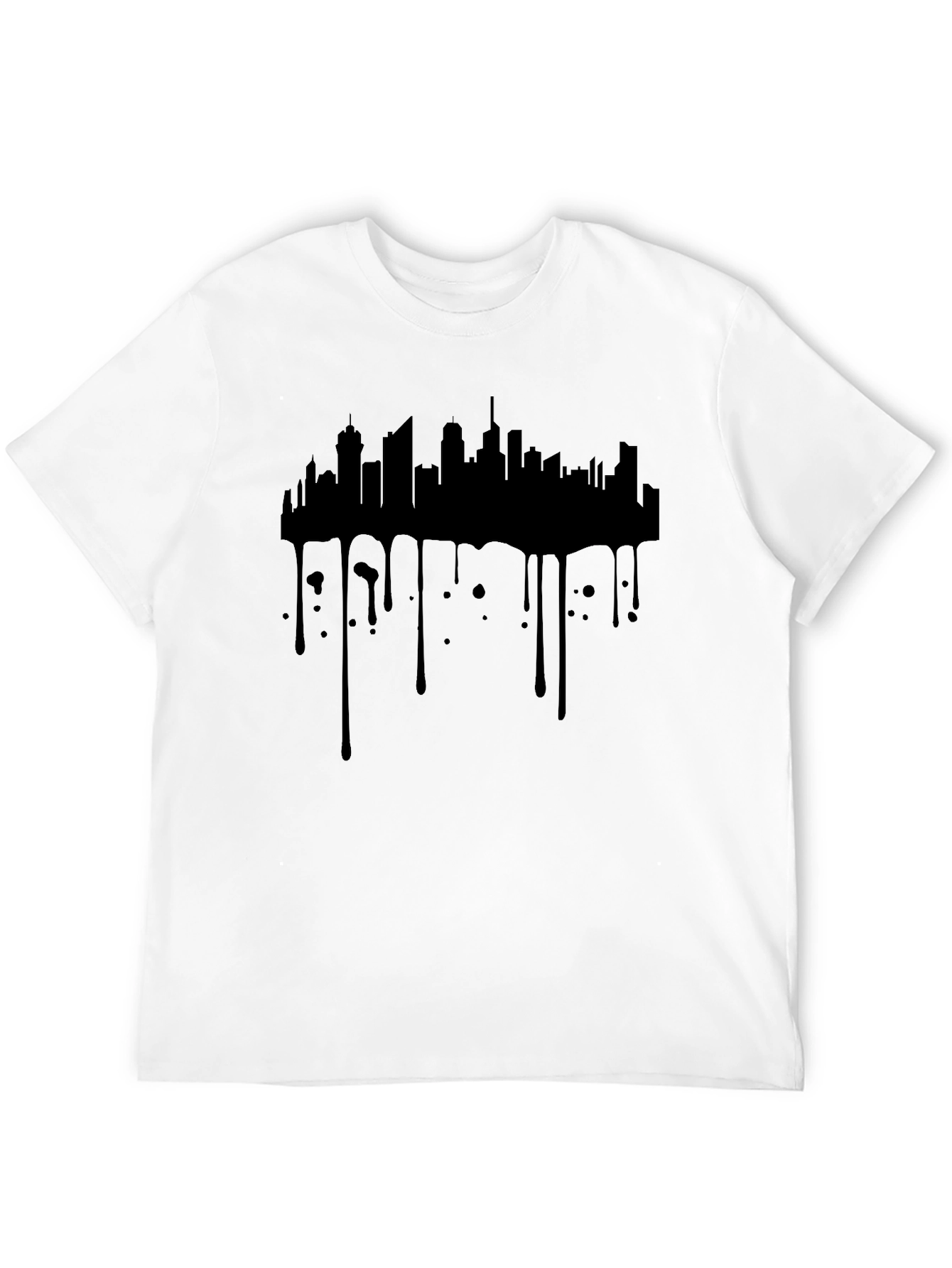 Dripping Skyline Graphic T-Shirt - Black