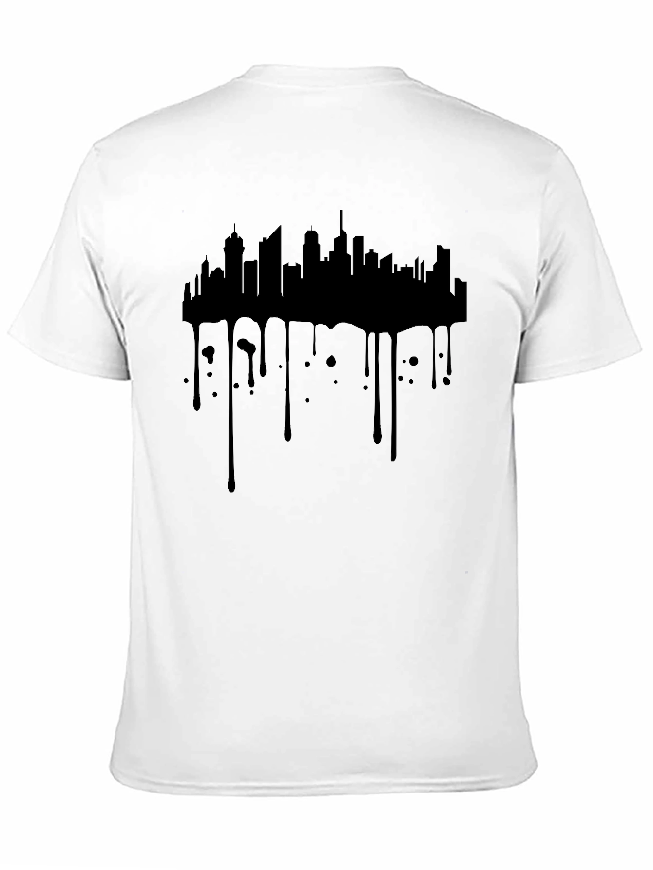 Dripping Skyline Graphic T-Shirt - Black