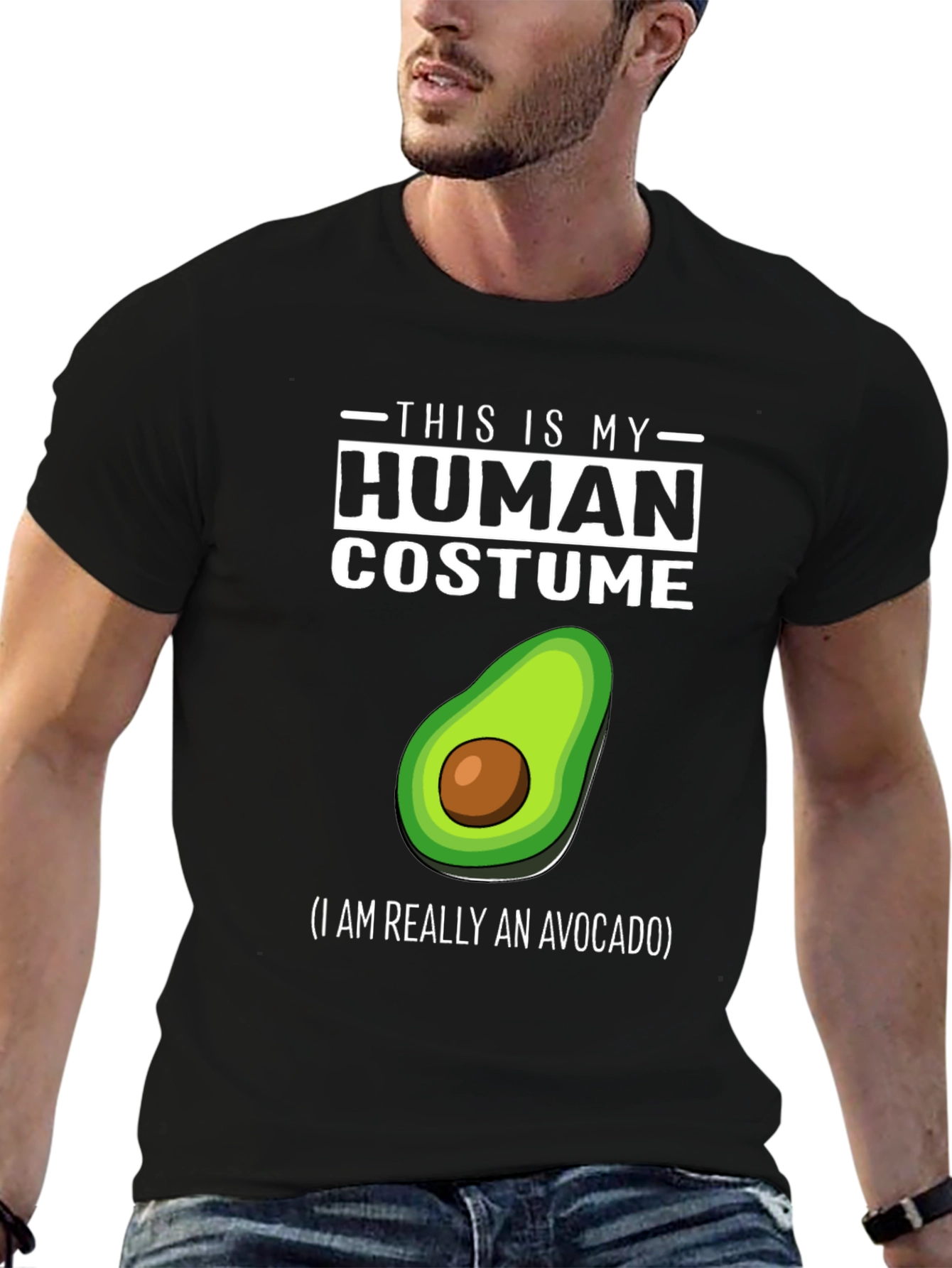Human Costume Avocado T-Shirt - Funny Halloween Tee