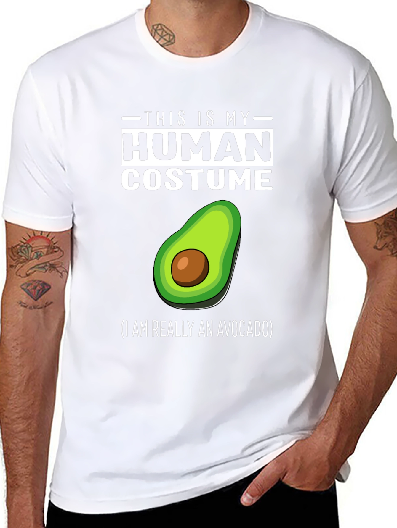 Human Costume Avocado T-Shirt - Funny Halloween Tee