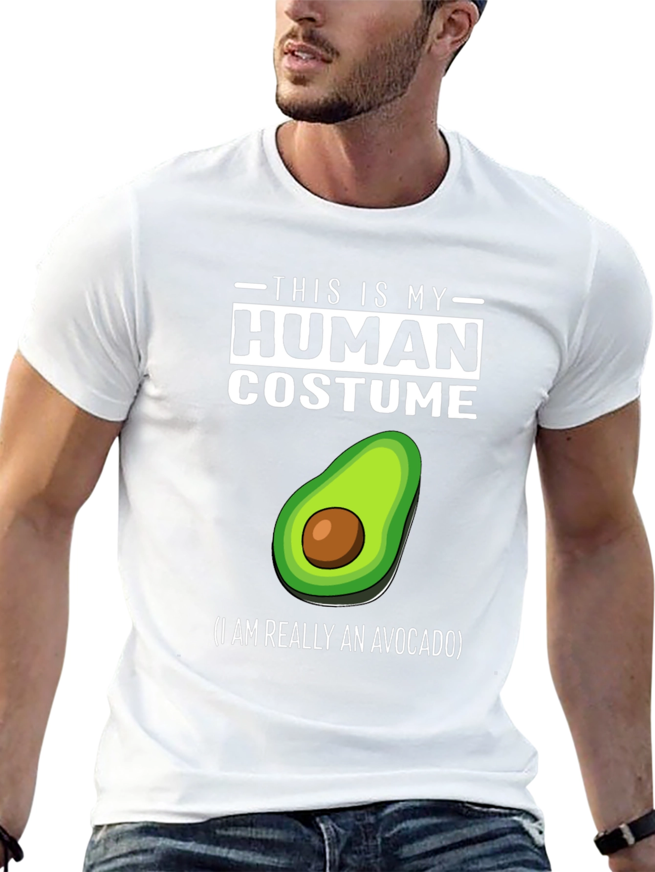 Human Costume Avocado T-Shirt - Funny Halloween Tee
