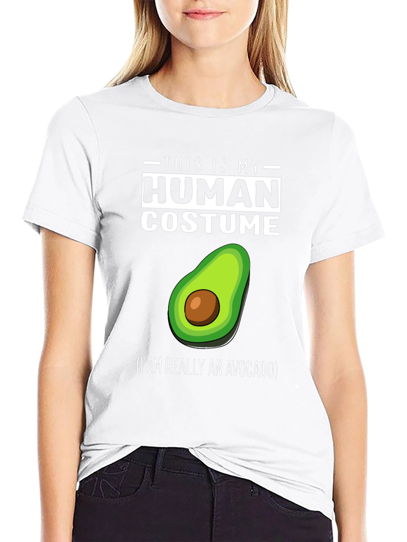 Human Costume Avocado T-Shirt - Funny Halloween Tee