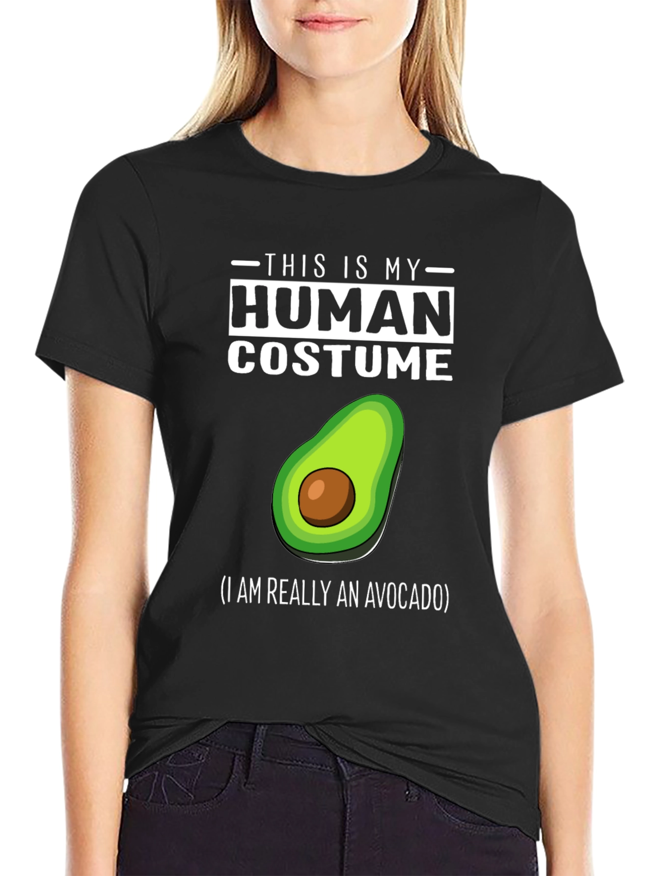 Human Costume Avocado T-Shirt - Funny Halloween Tee