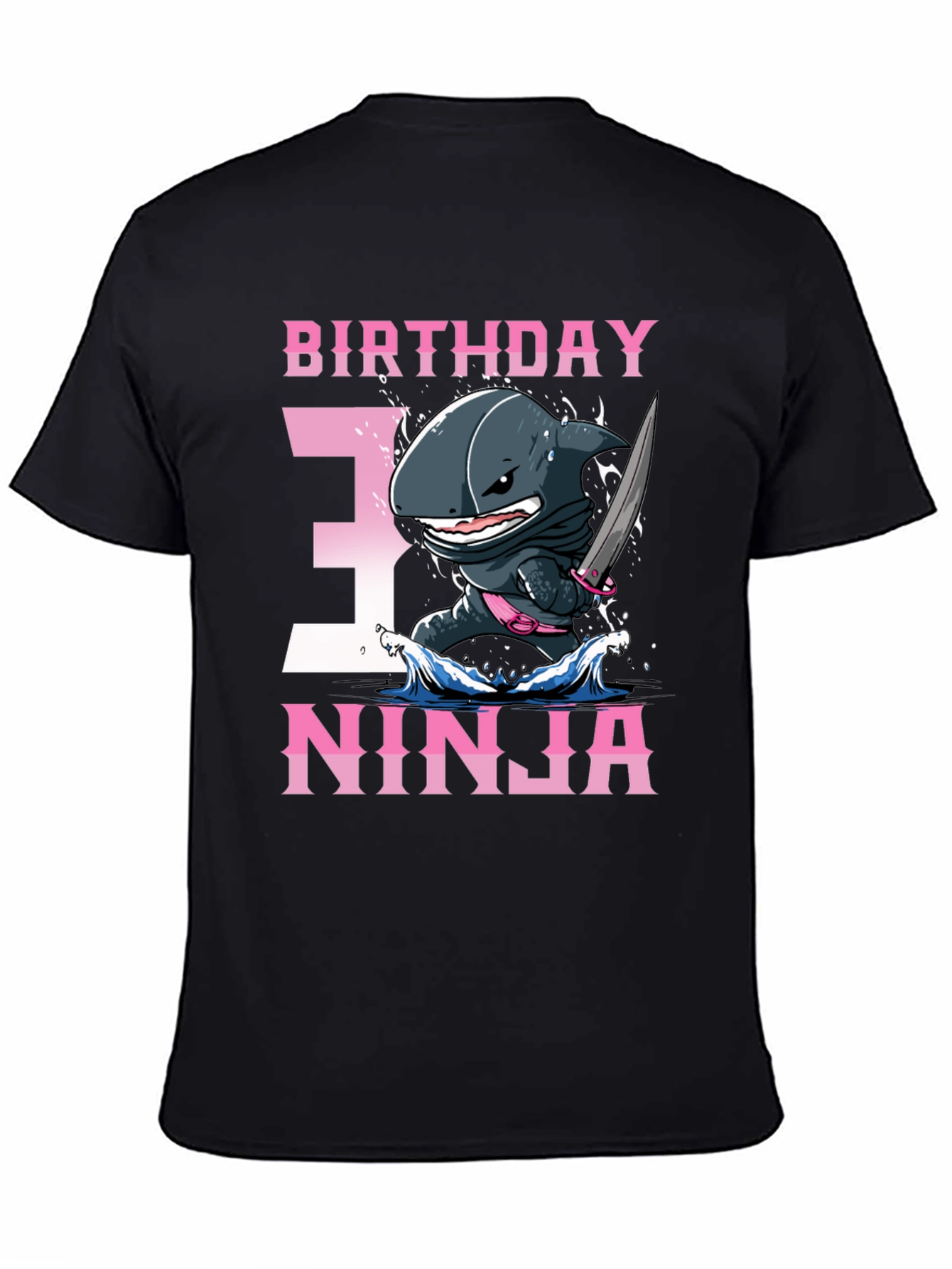 Birthday Ninja Shark T-Shirt - Size 3