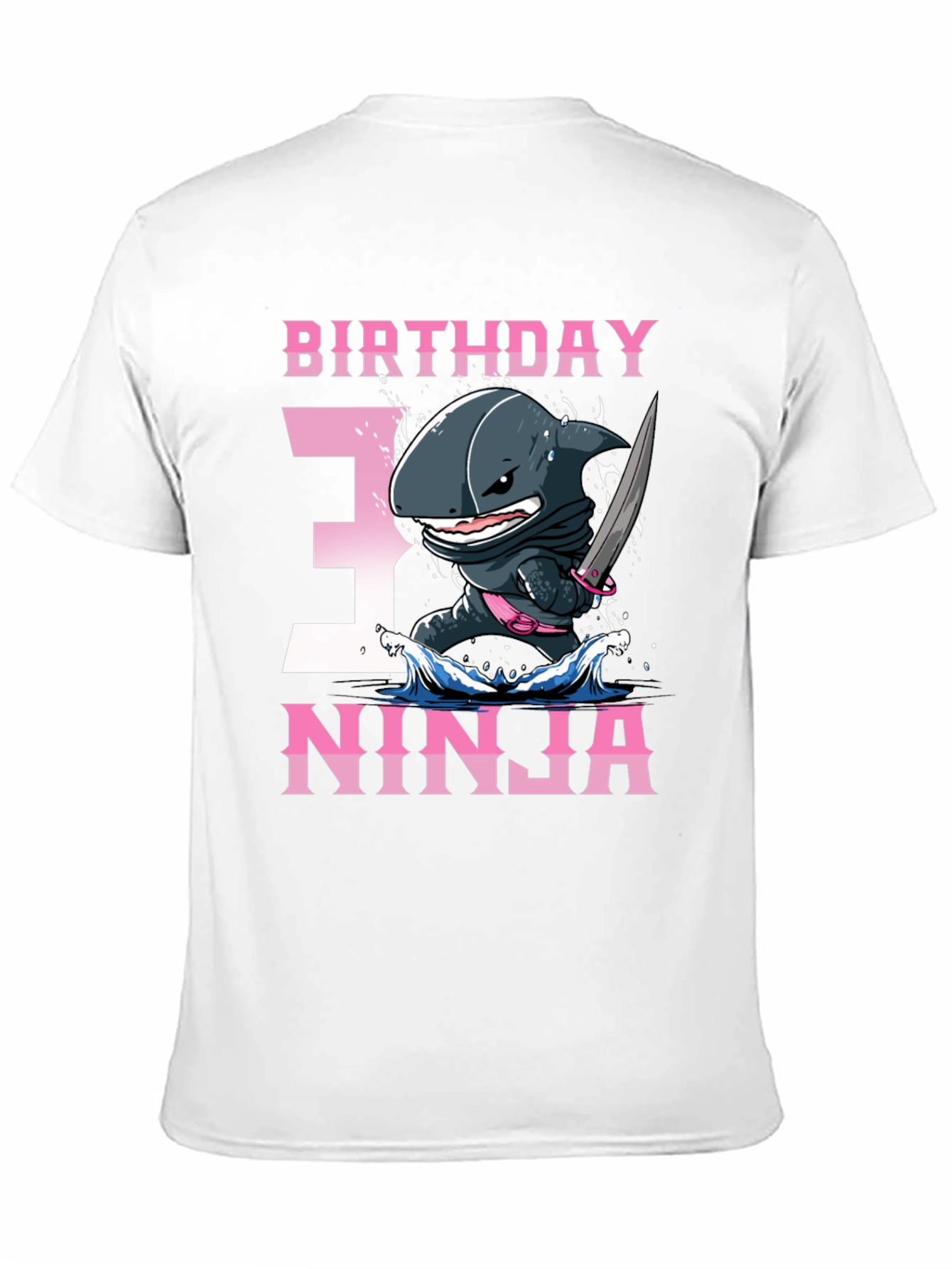 Birthday Ninja Shark T-Shirt - Size 3