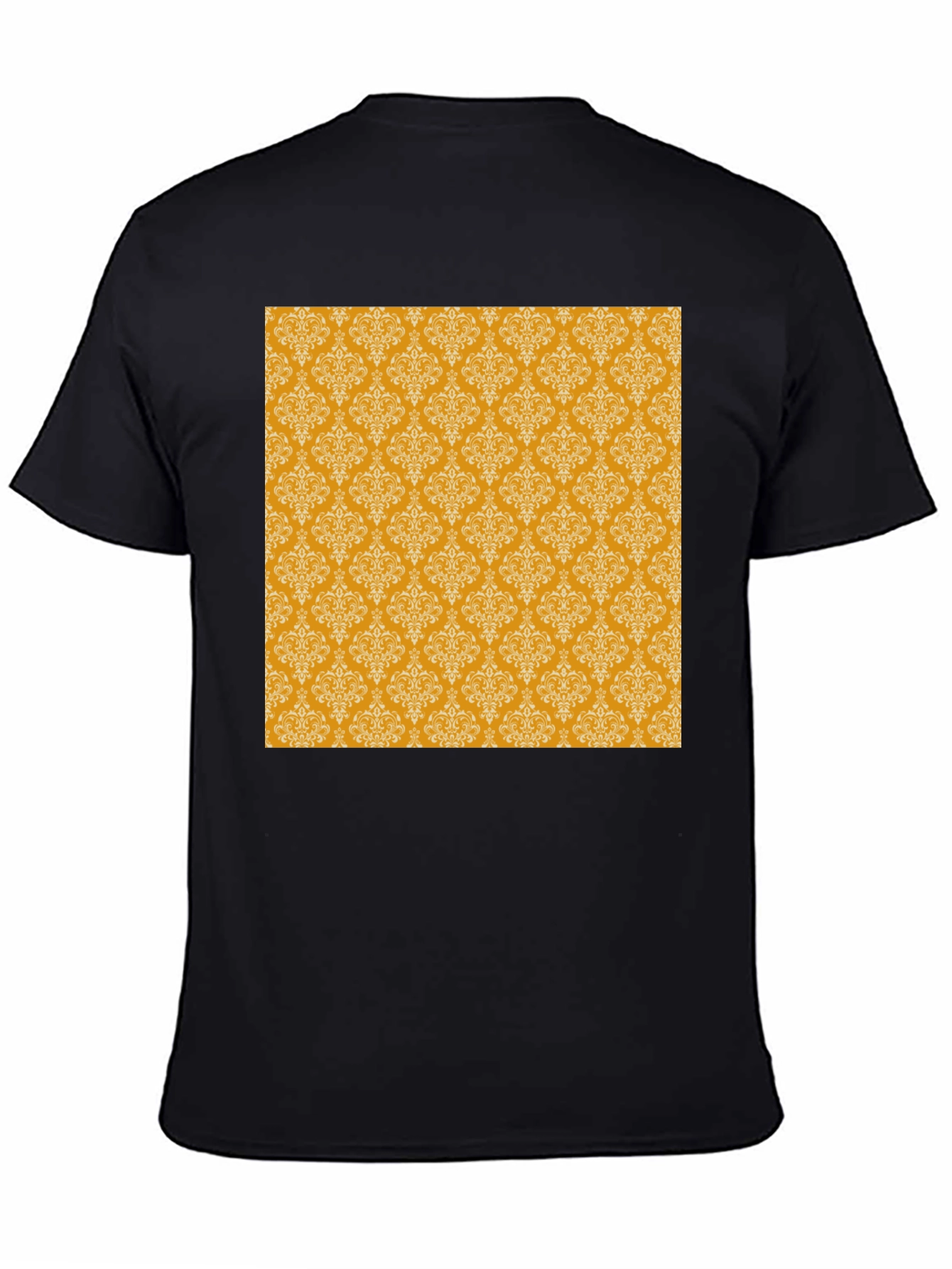 Stylish Black Tee with Gold Pattern