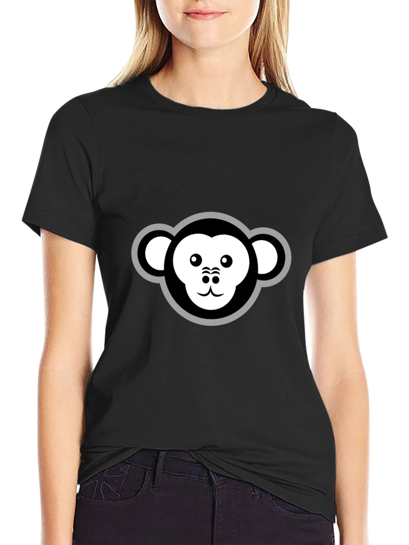 Monkey Graphic Black T-Shirt