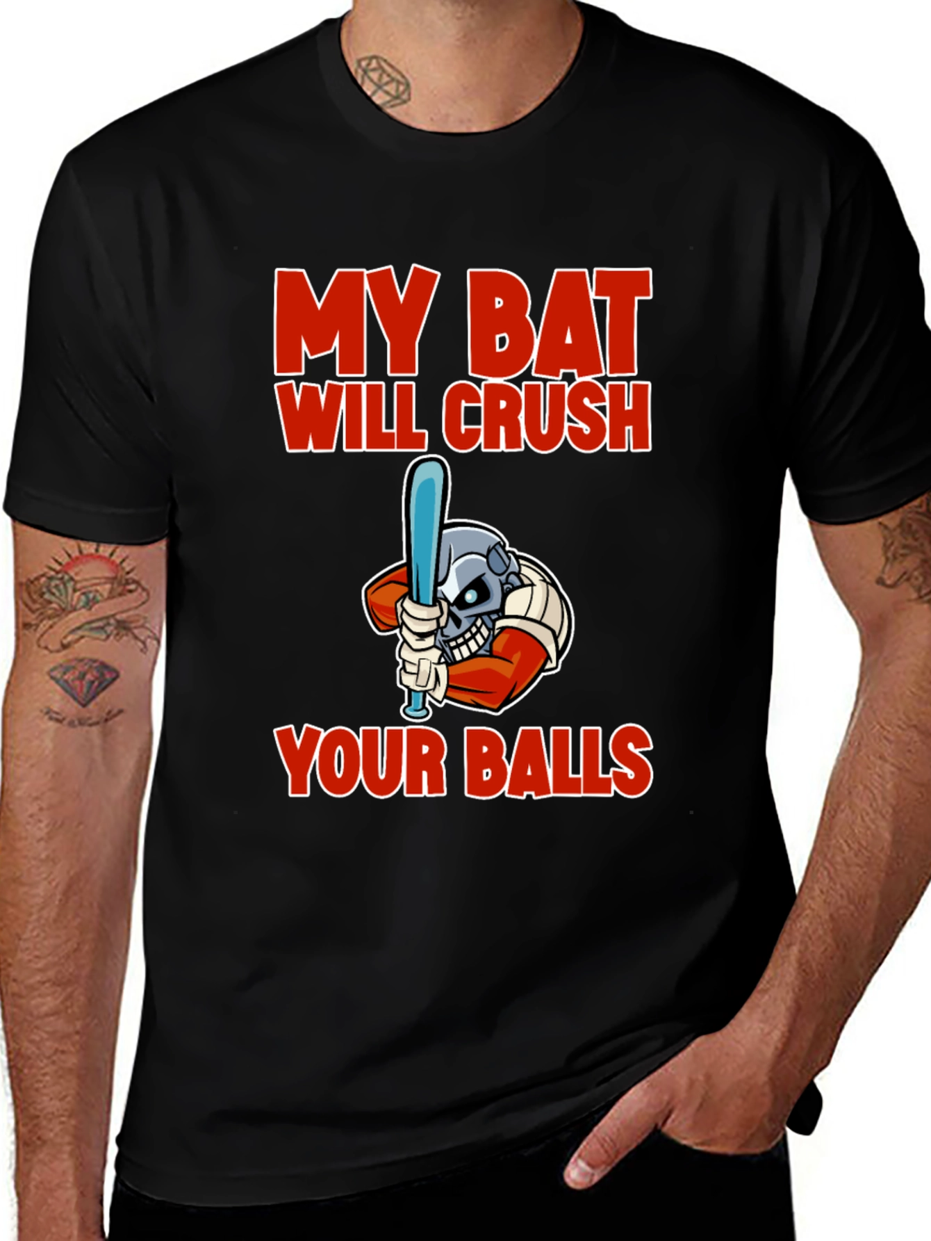 My Bat Will Crush Your Balls Graphic T-Shirt