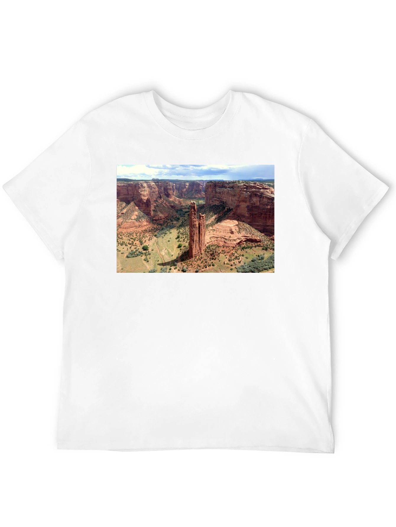Canyon Landscape Graphic Tee - Black Cotton T-Shirt