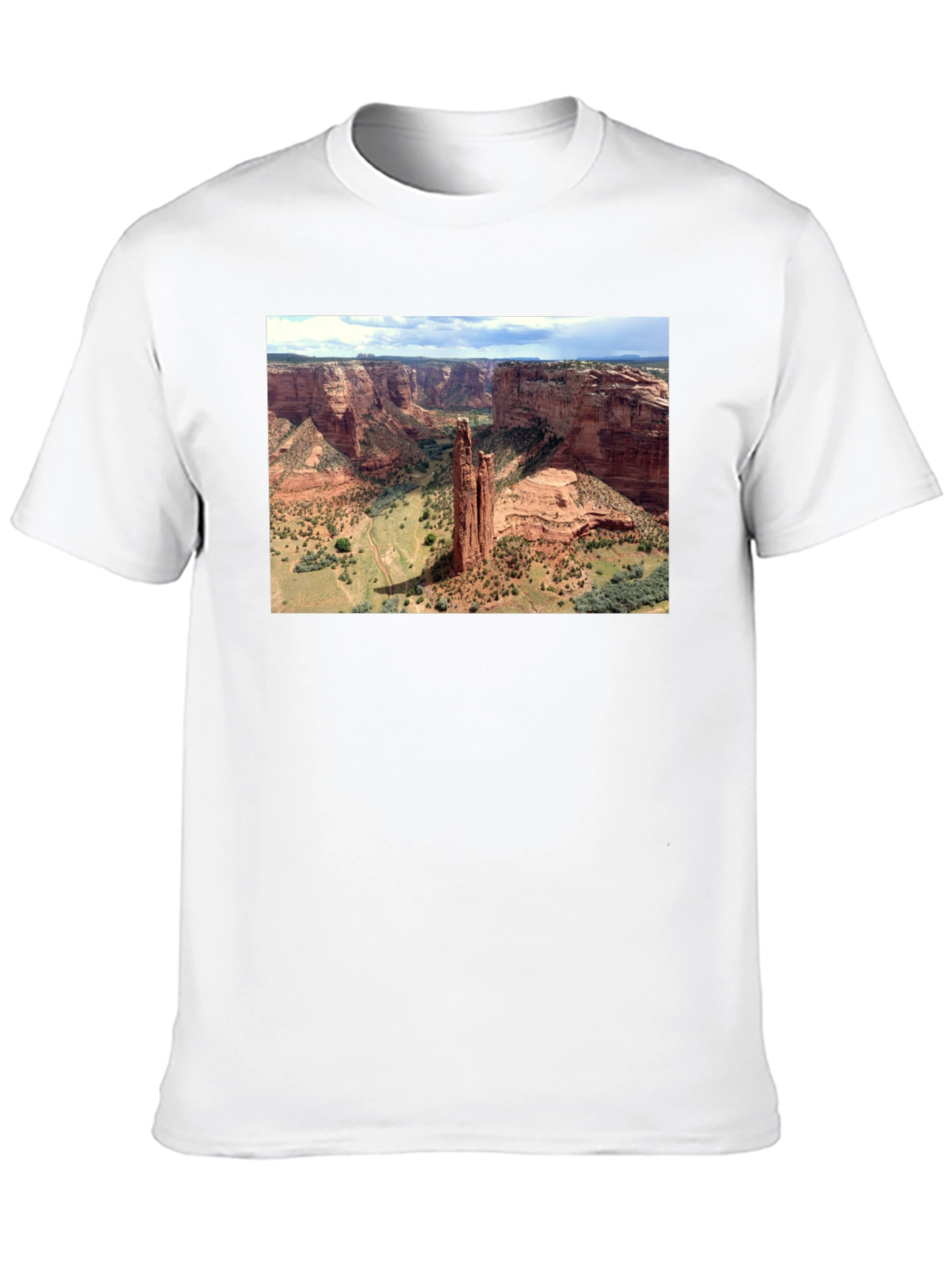 Canyon Landscape Graphic Tee - Black Cotton T-Shirt