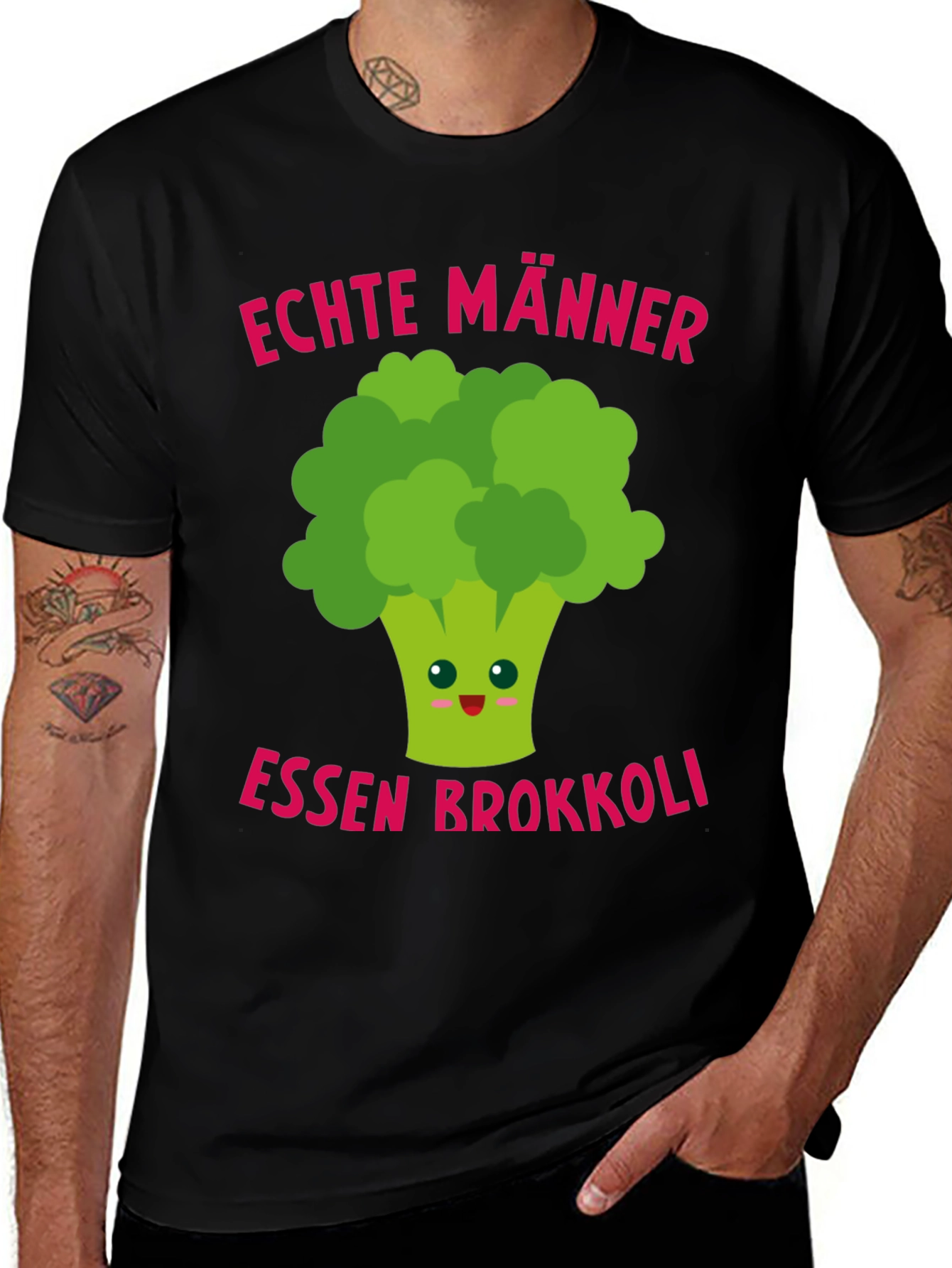Funny Broccoli T-Shirt - Echte Männer Essen Brokkoli