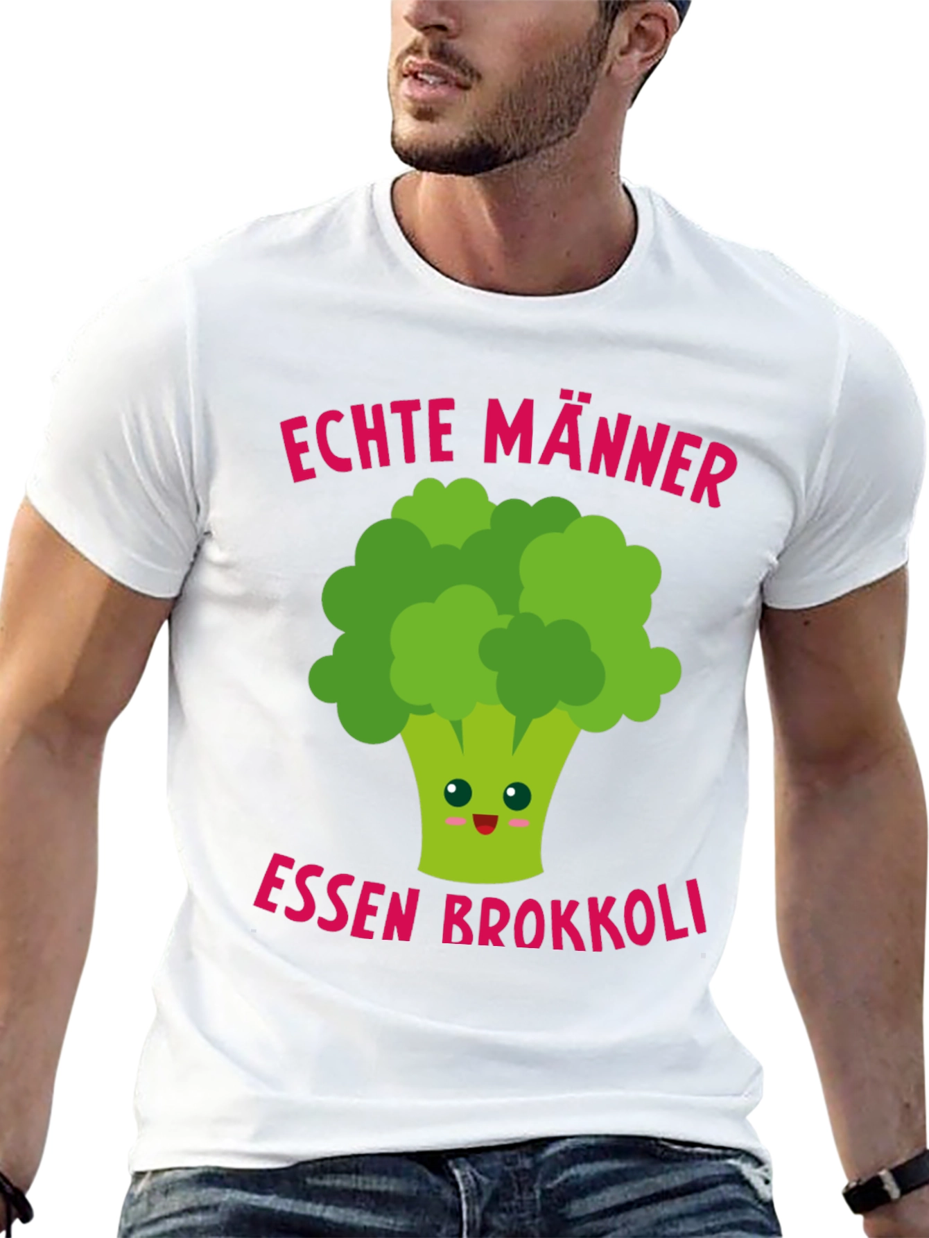Funny Broccoli T-Shirt - Echte Männer Essen Brokkoli